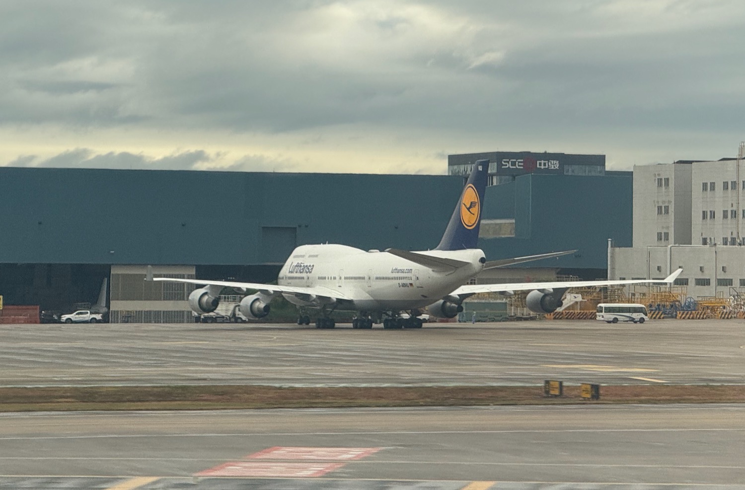 a large airplane on a runway