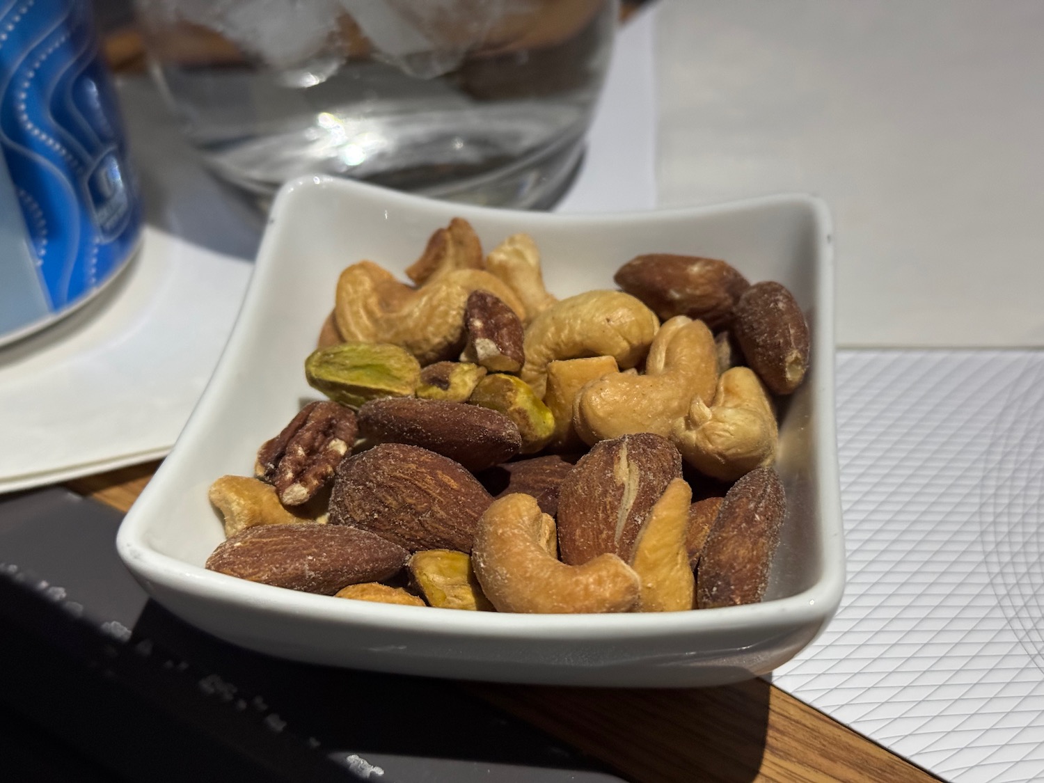 a bowl of nuts on a table