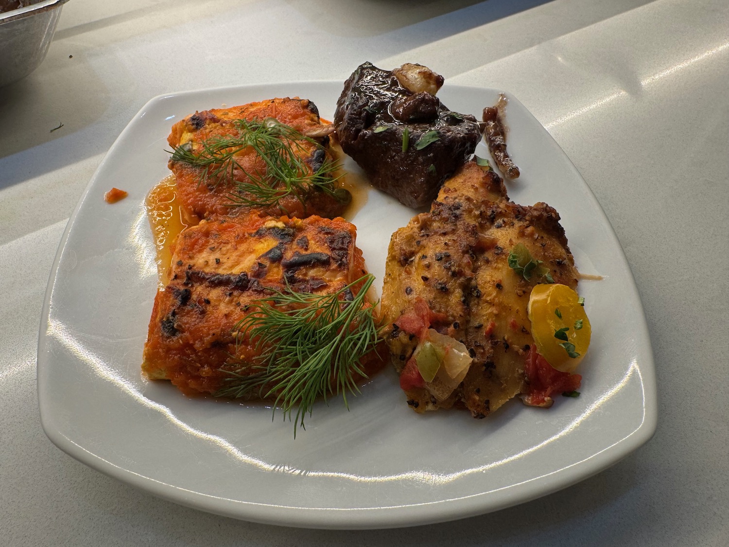 a plate of food on a table