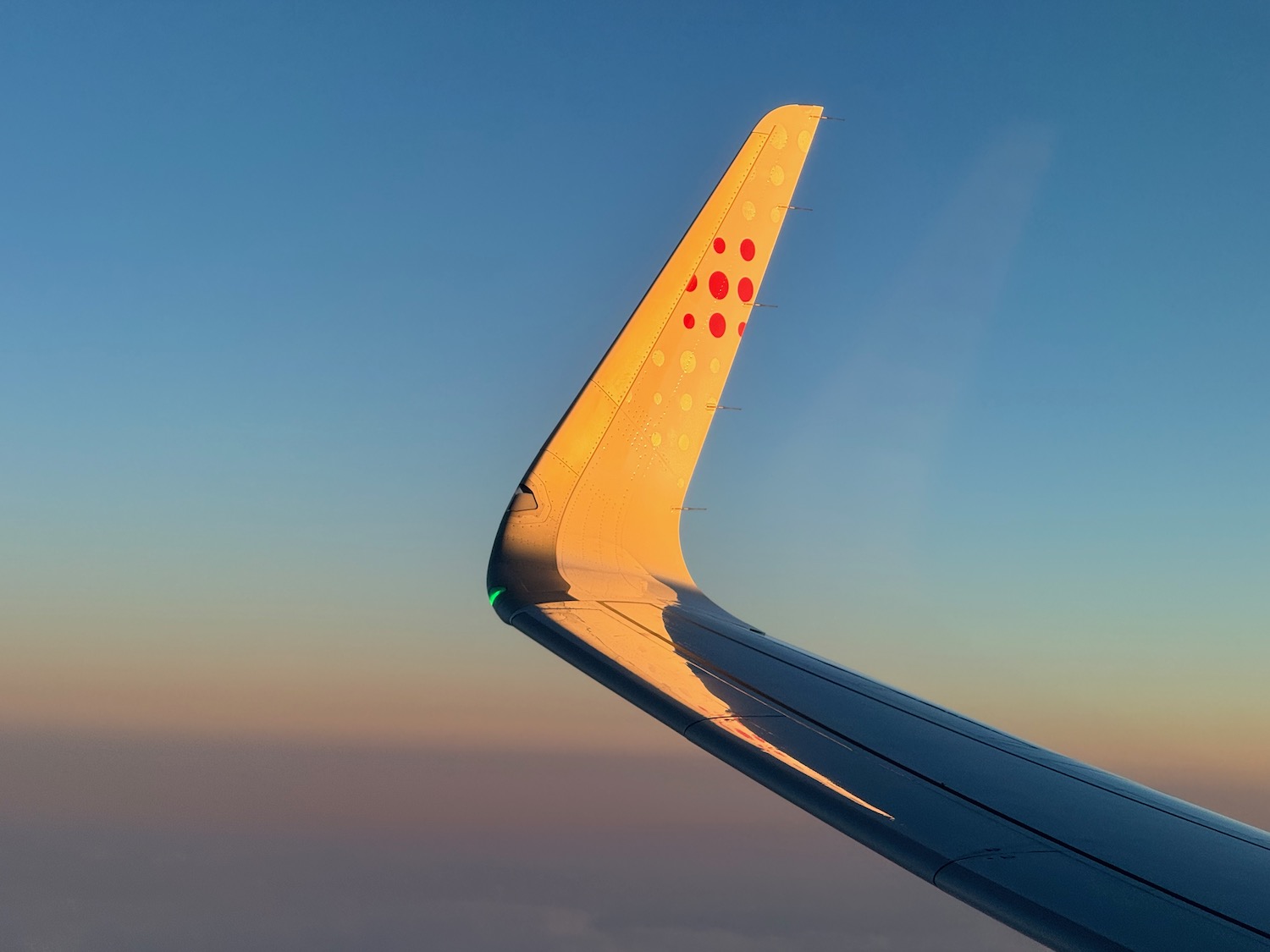 the wing of an airplane