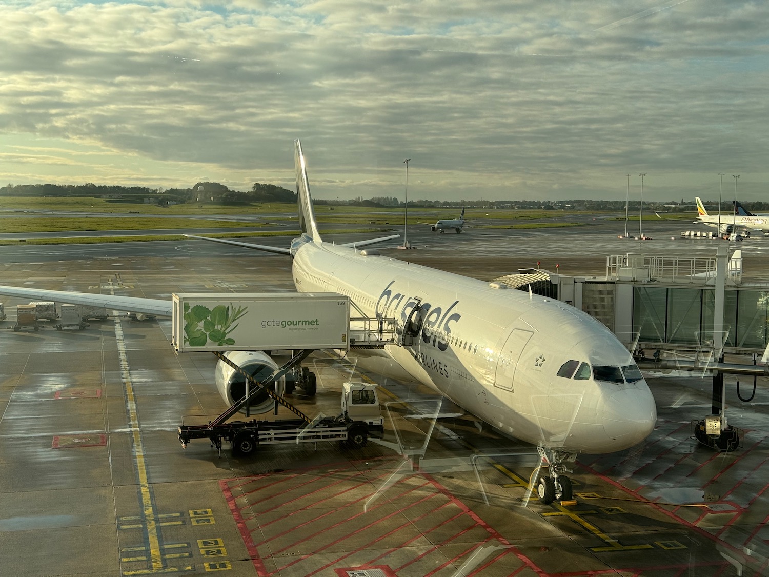 an airplane at an airport