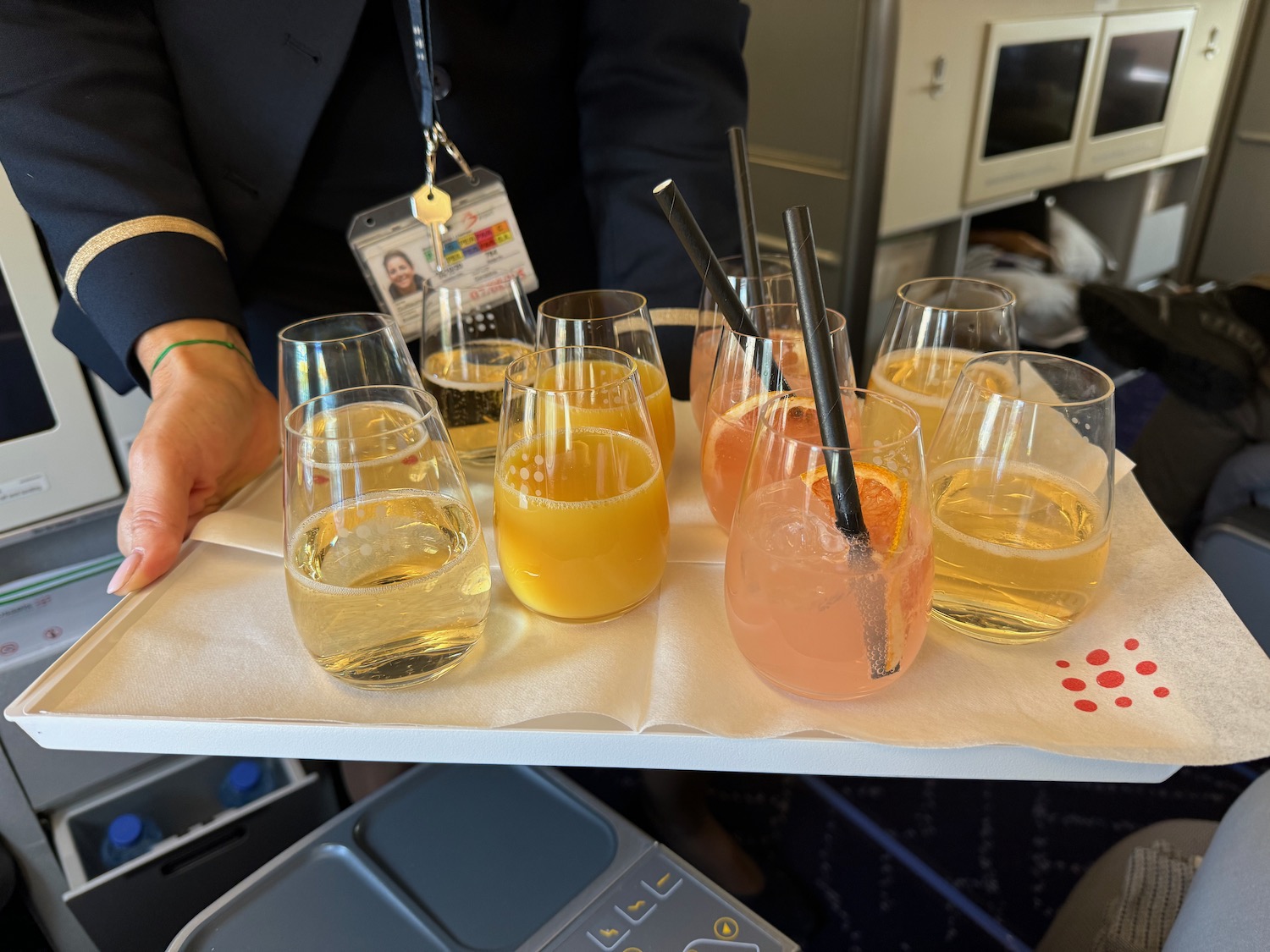 a tray of drinks on a tray