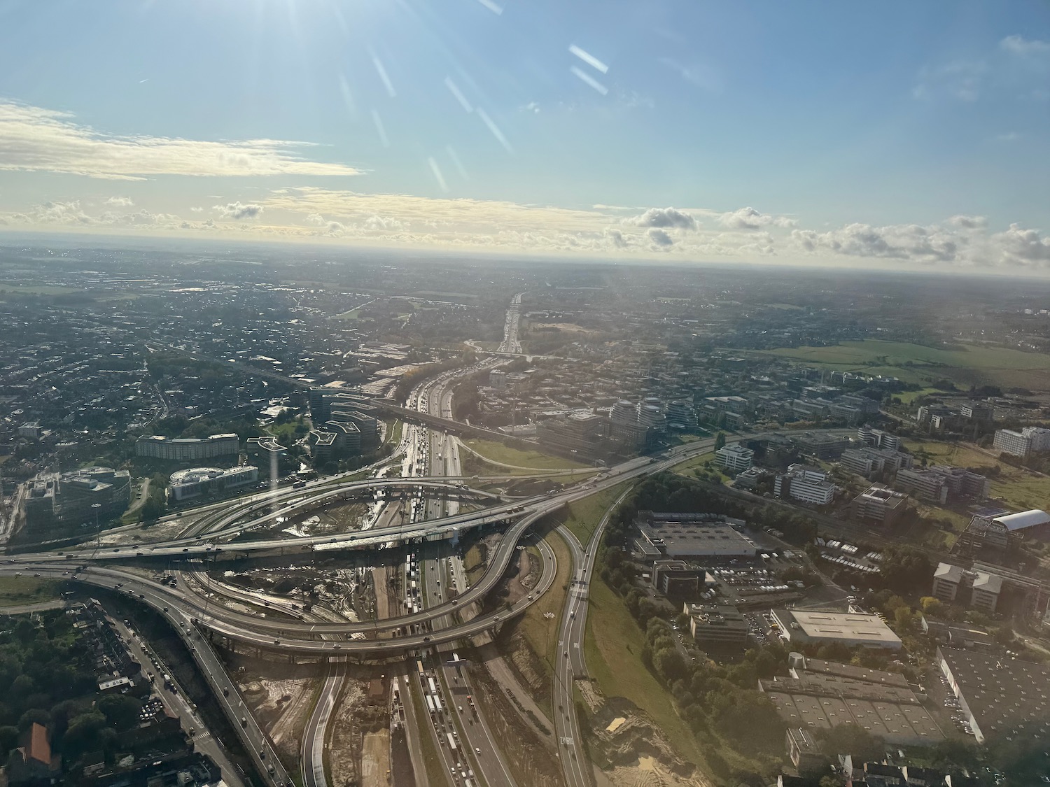 a aerial view of a highway