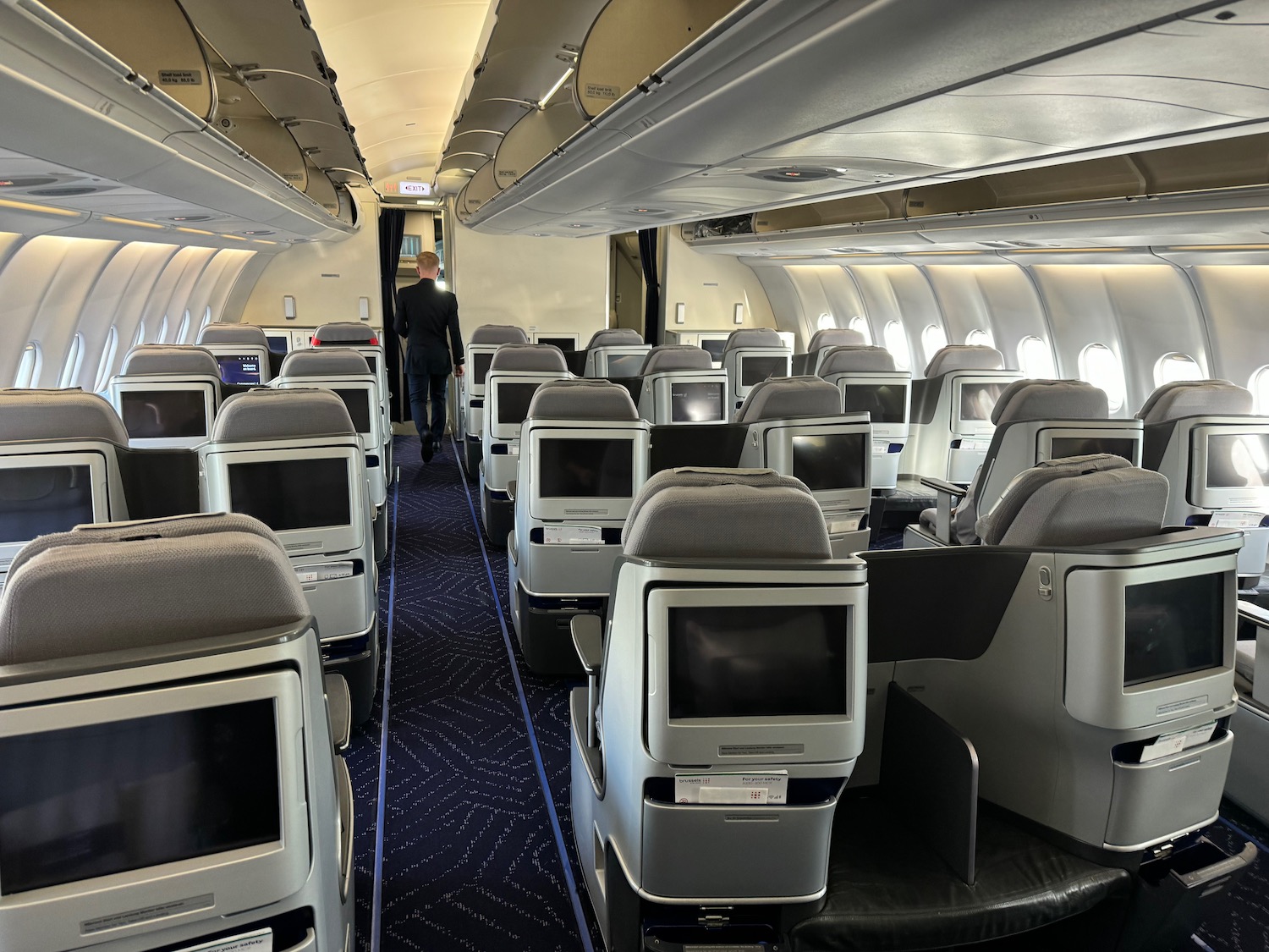 a row of seats on an airplane