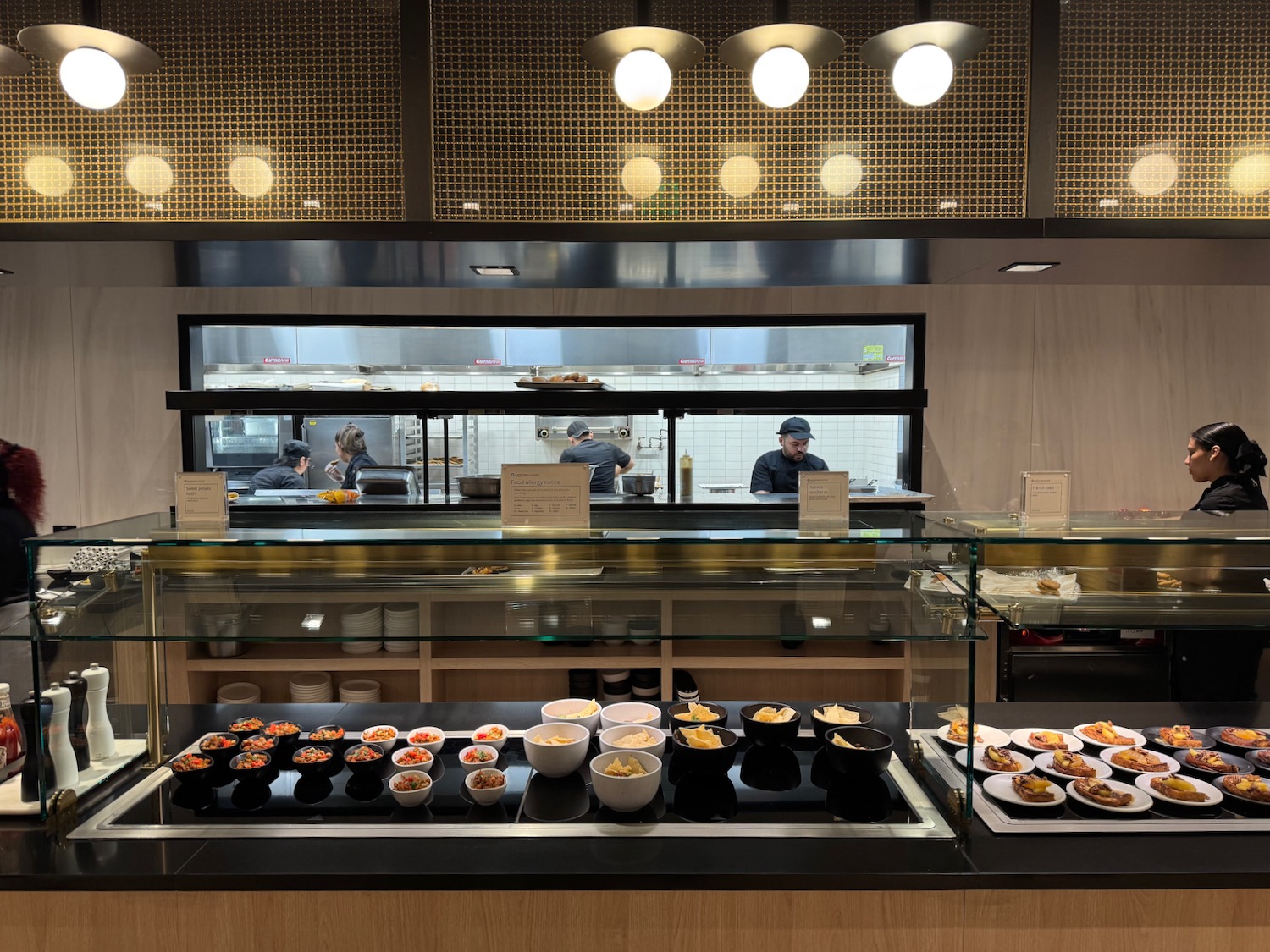 a food on display in a restaurant