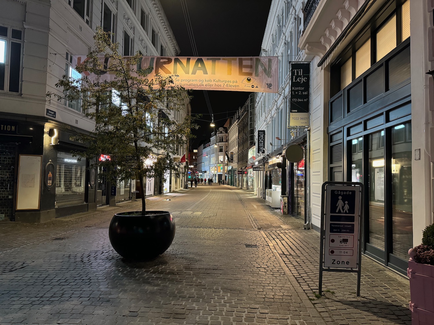 a street with a sign over it