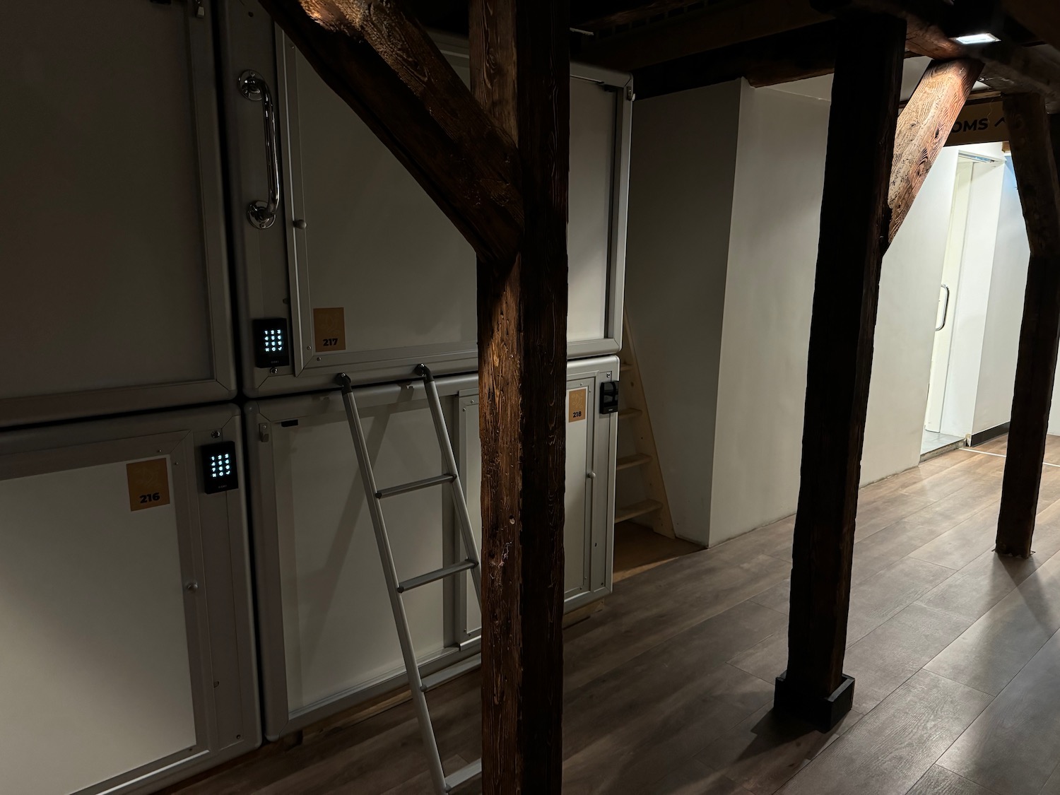 a white lockers in a room