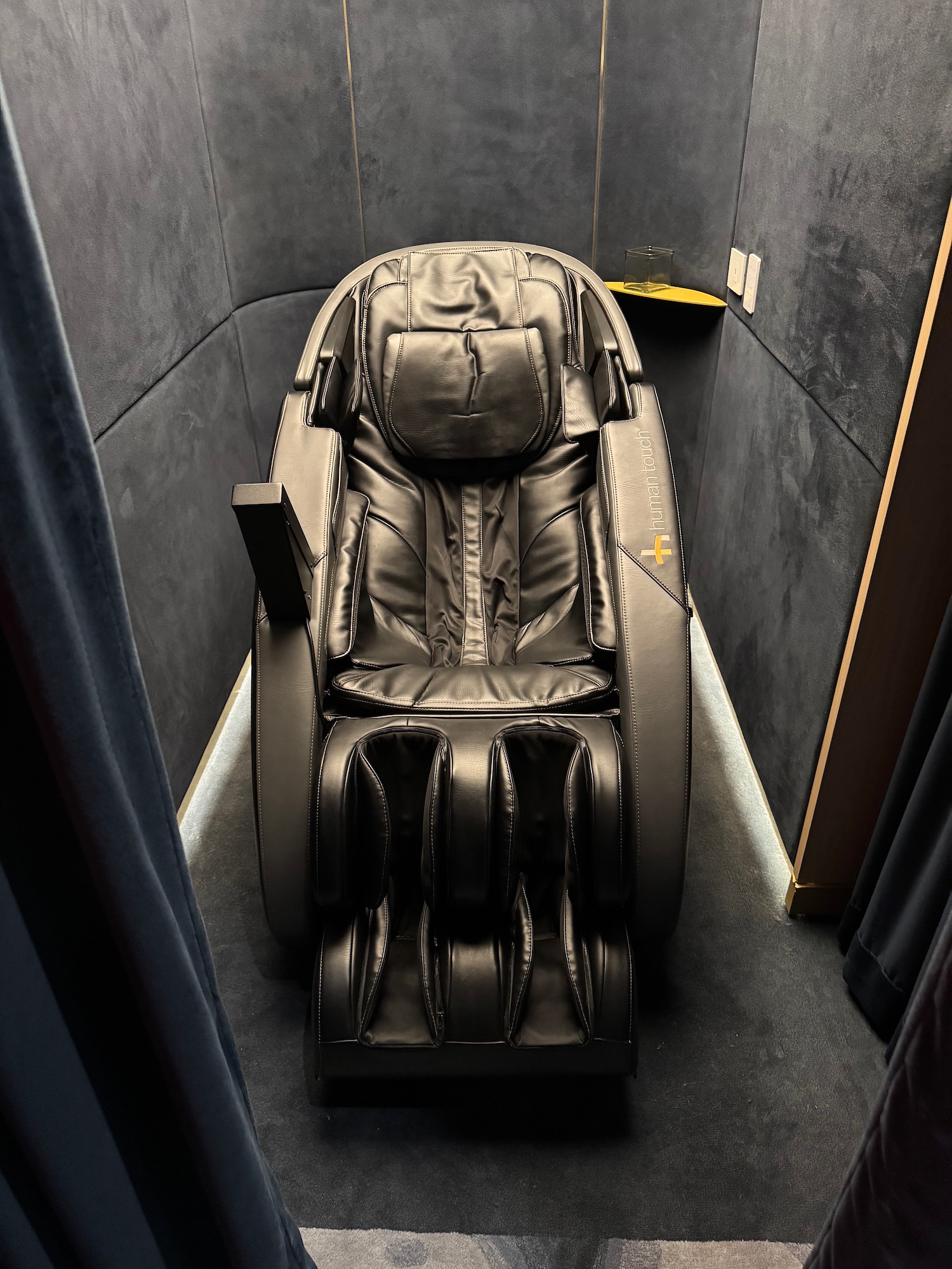 a massage chair in a room