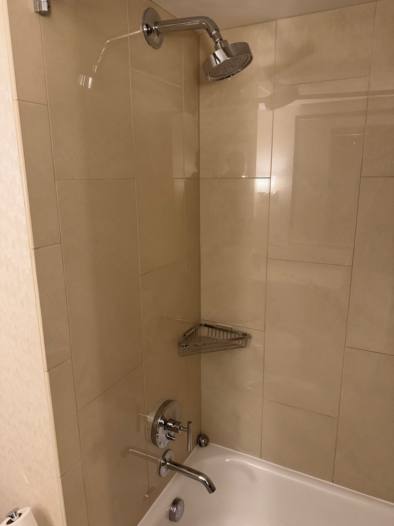 a shower and tub in a bathroom