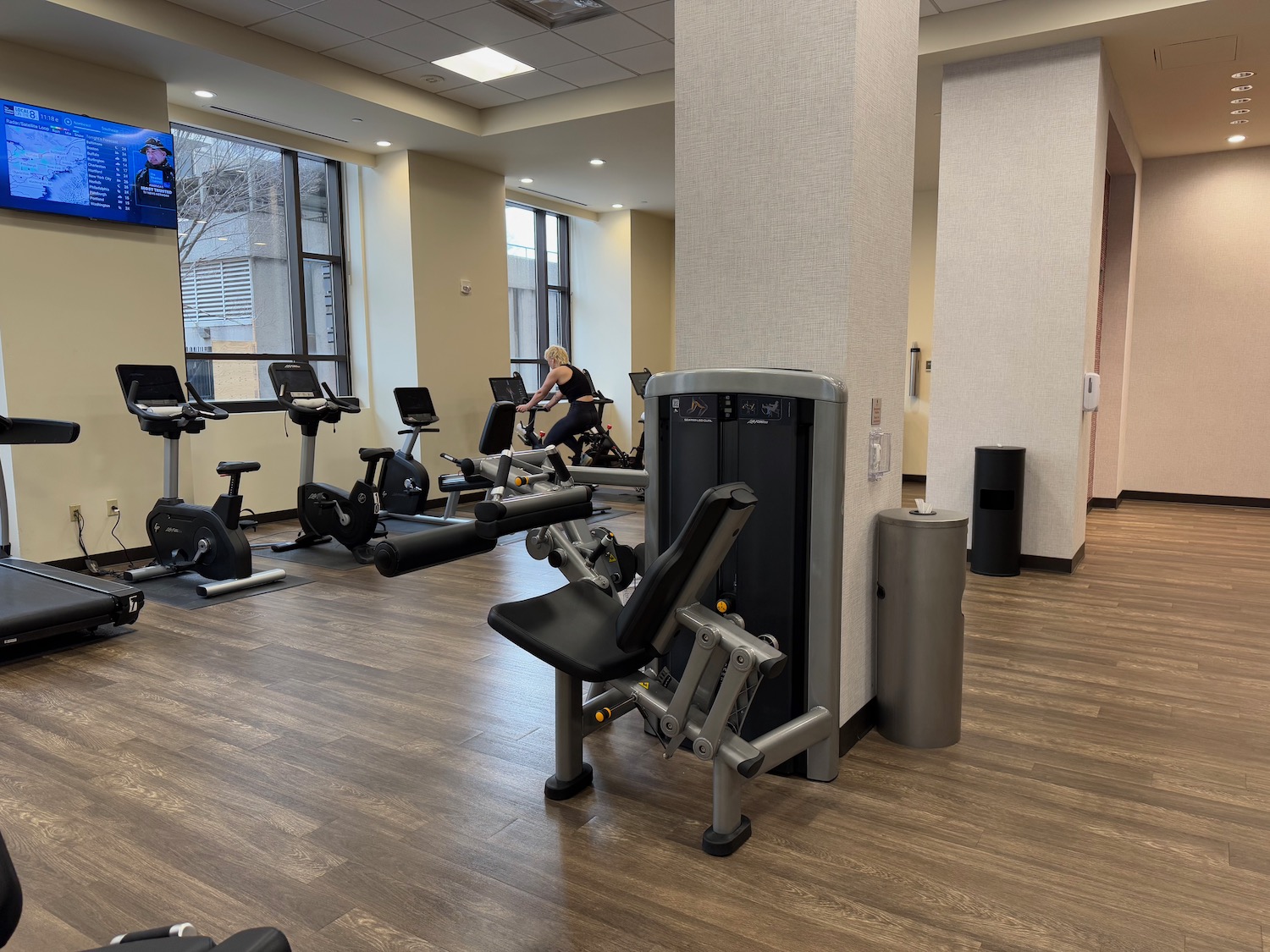 a gym with exercise equipment