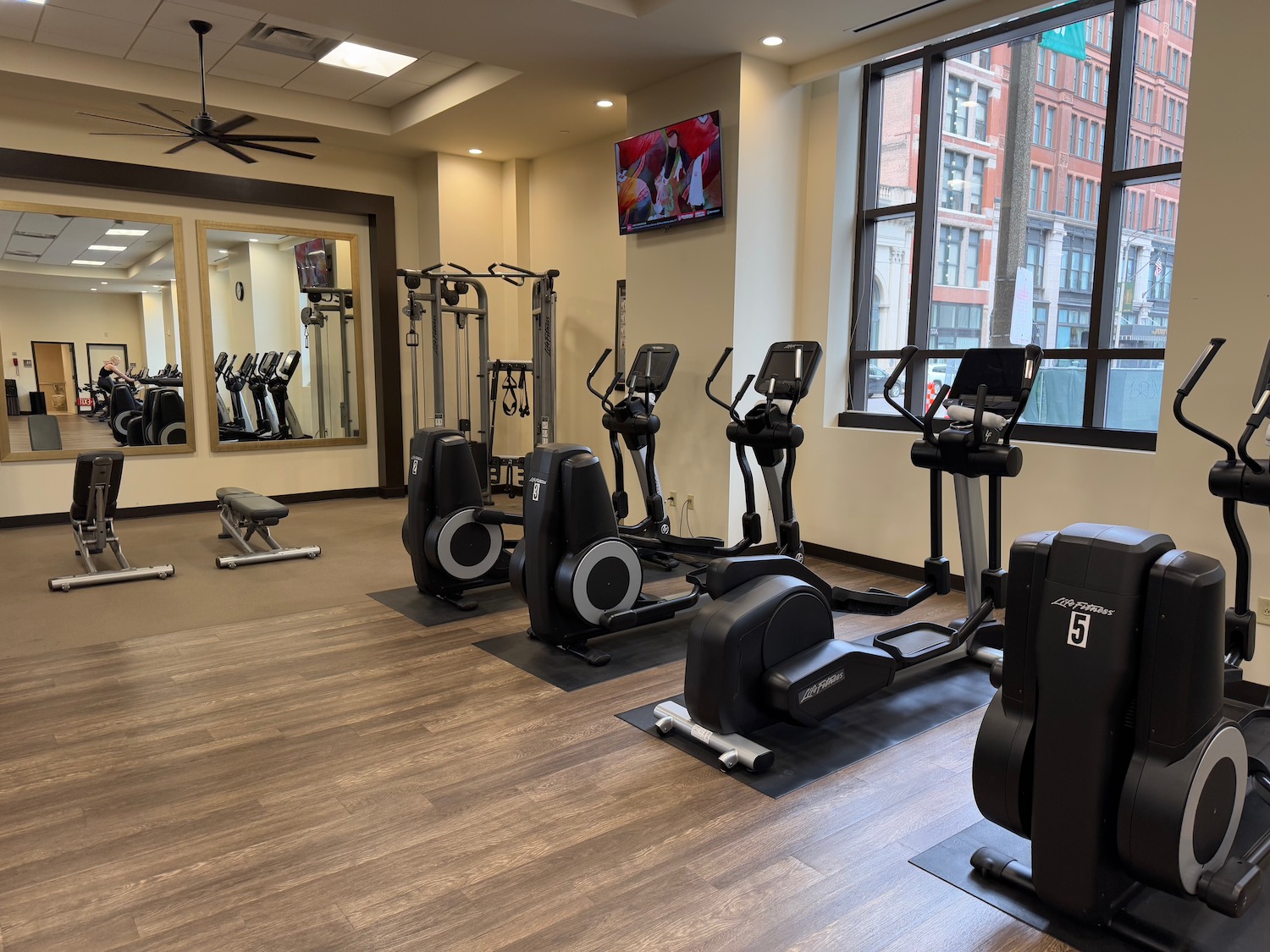 a room with exercise equipment