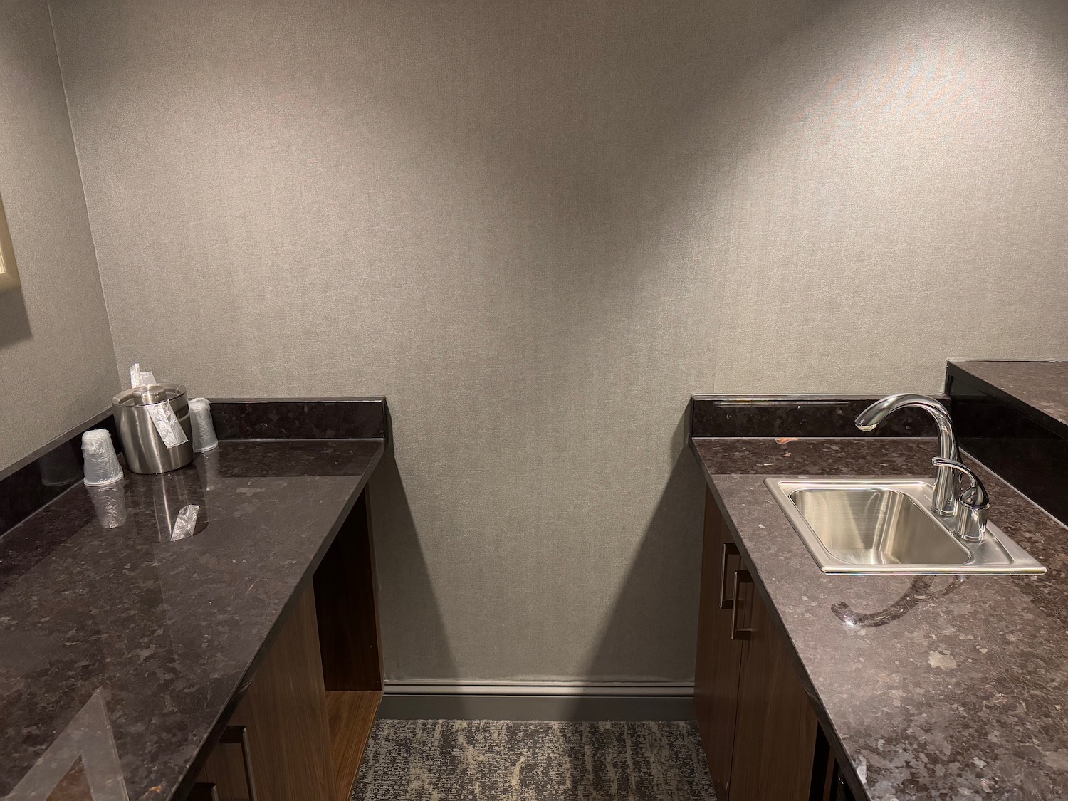 a sink and countertop in a room