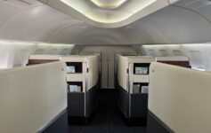 a plane with rows of seats
