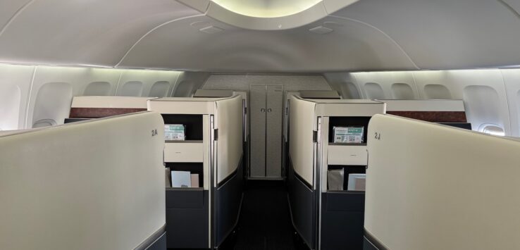 a plane with rows of seats