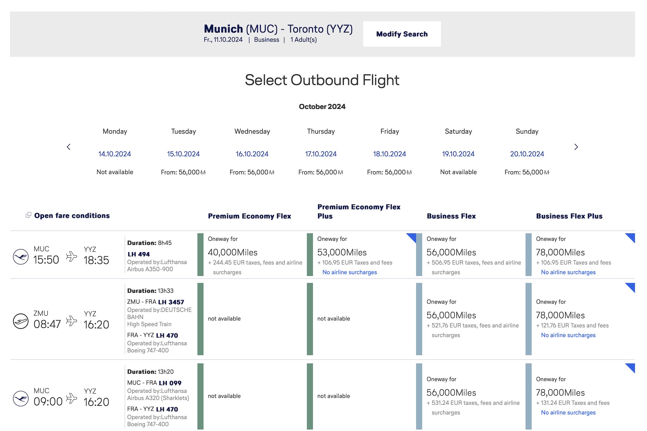 a screenshot of a flight schedule