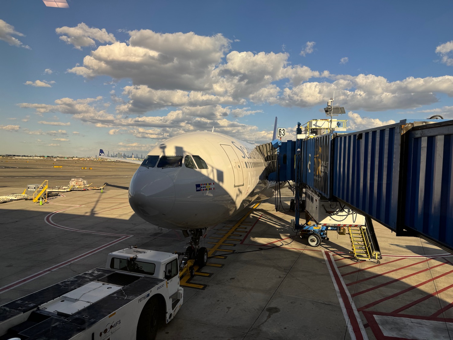 a plane on the runway