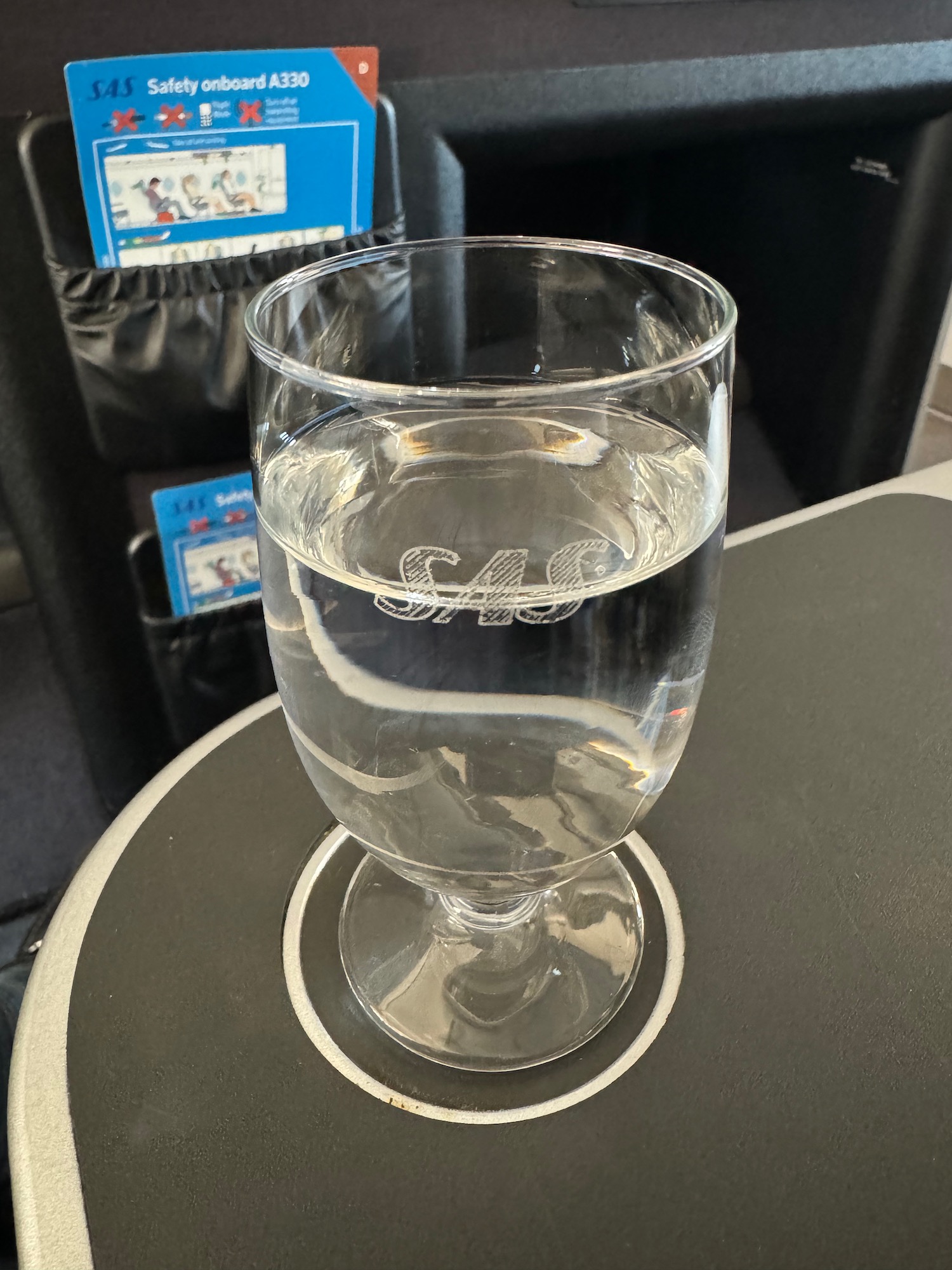 a glass of water on a table