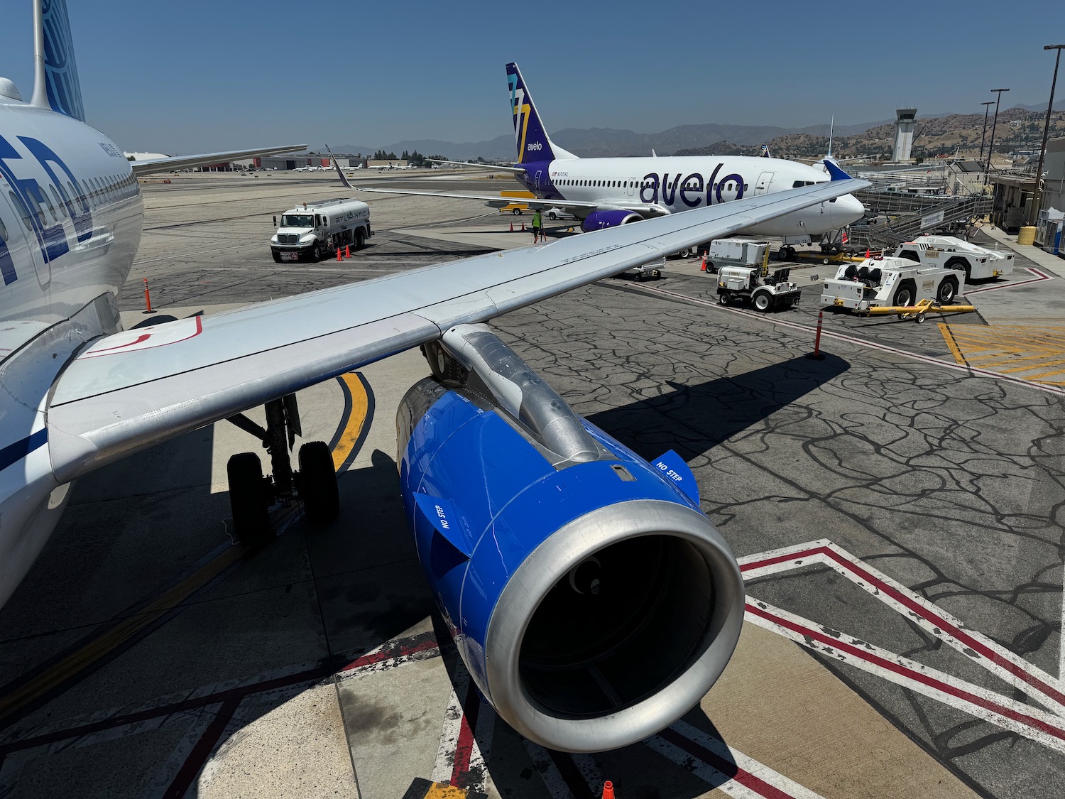 a plane on the runway