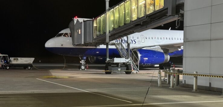 an airplane on the runway