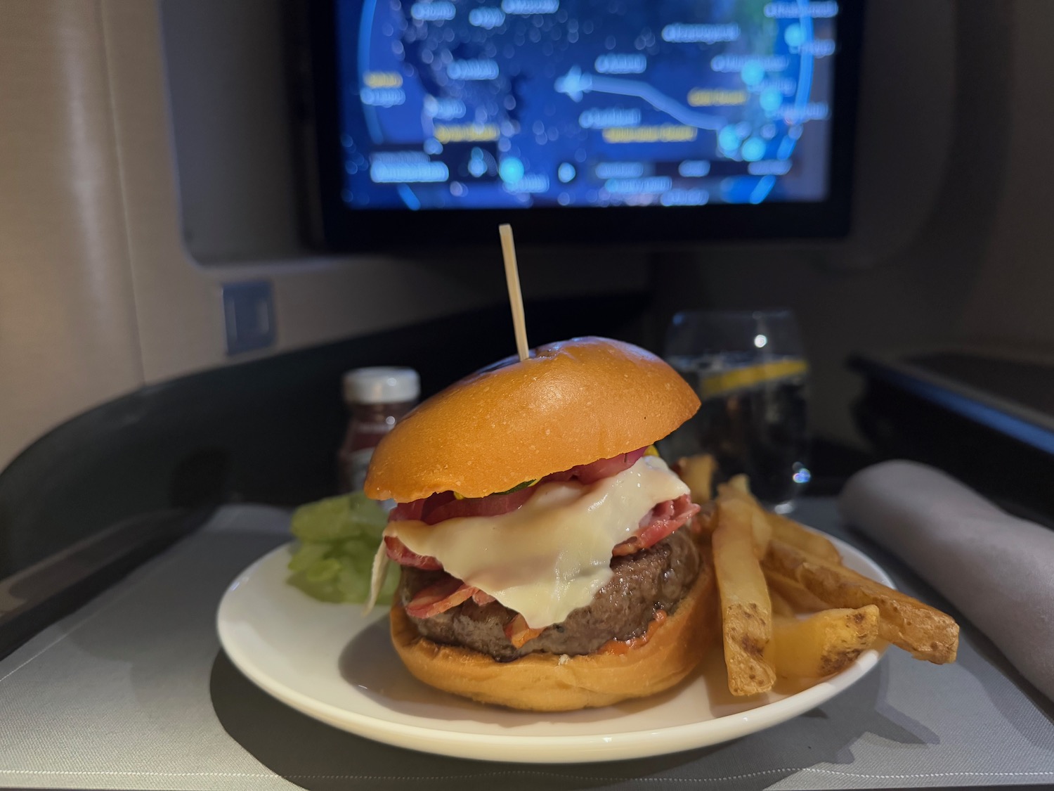 a burger and fries on a plate