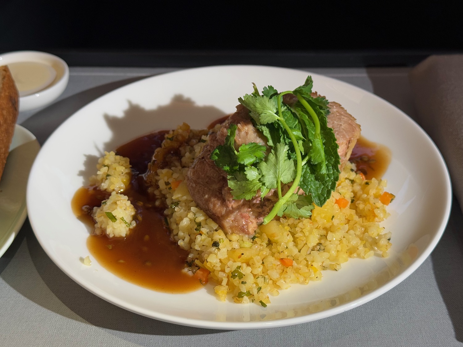 a plate of food on a table