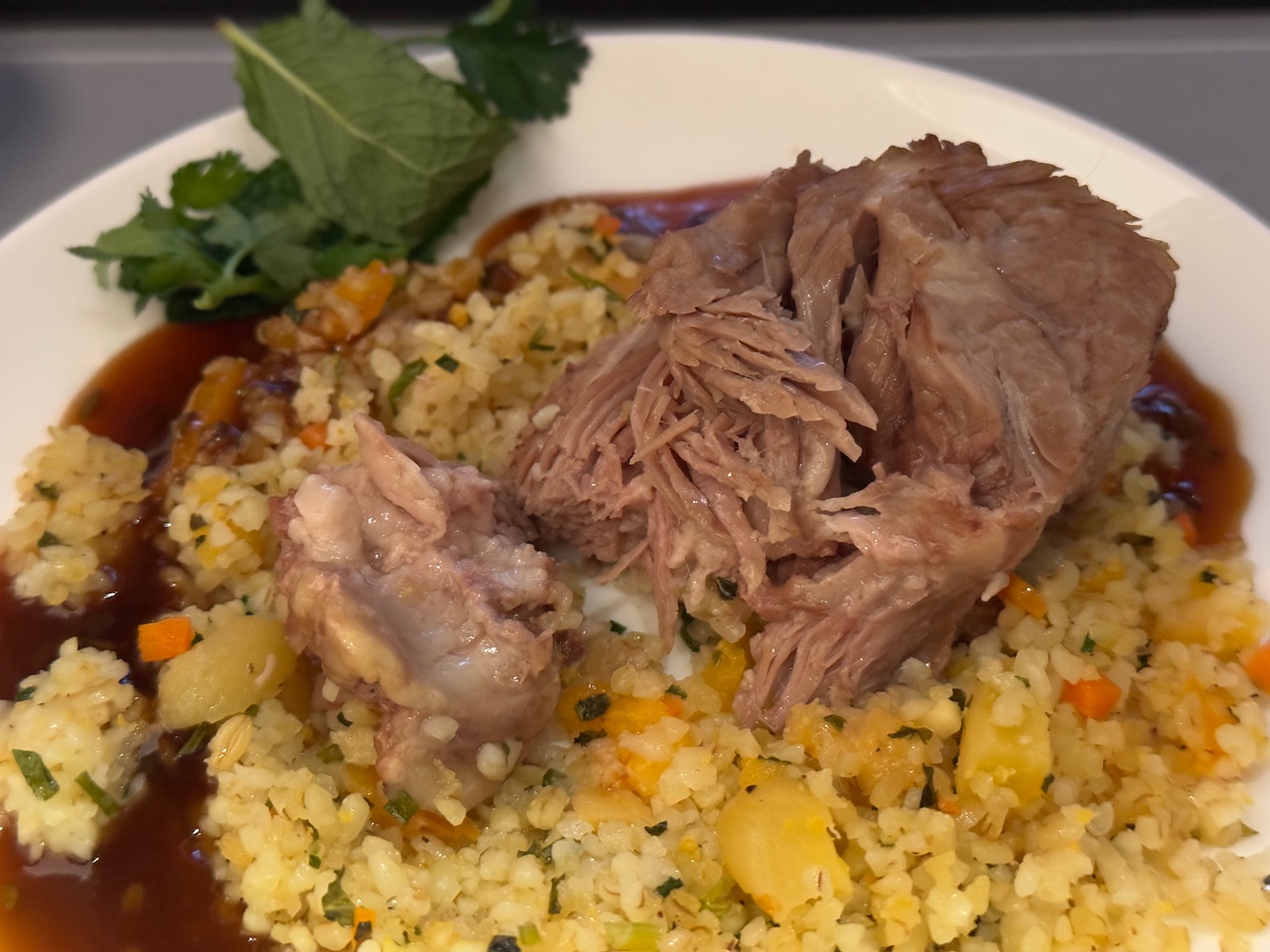 a plate of food on a table