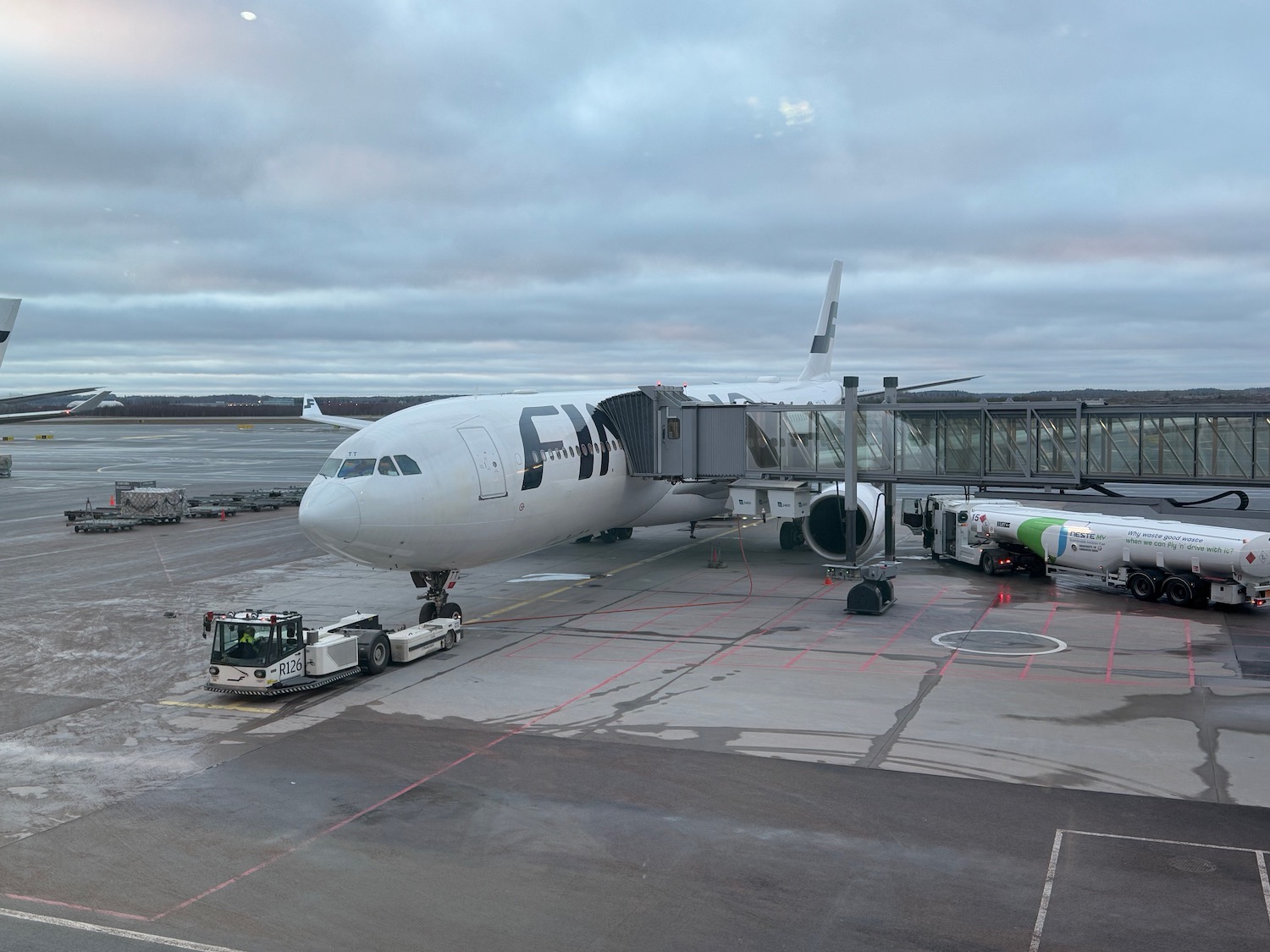 a large airplane at an airport