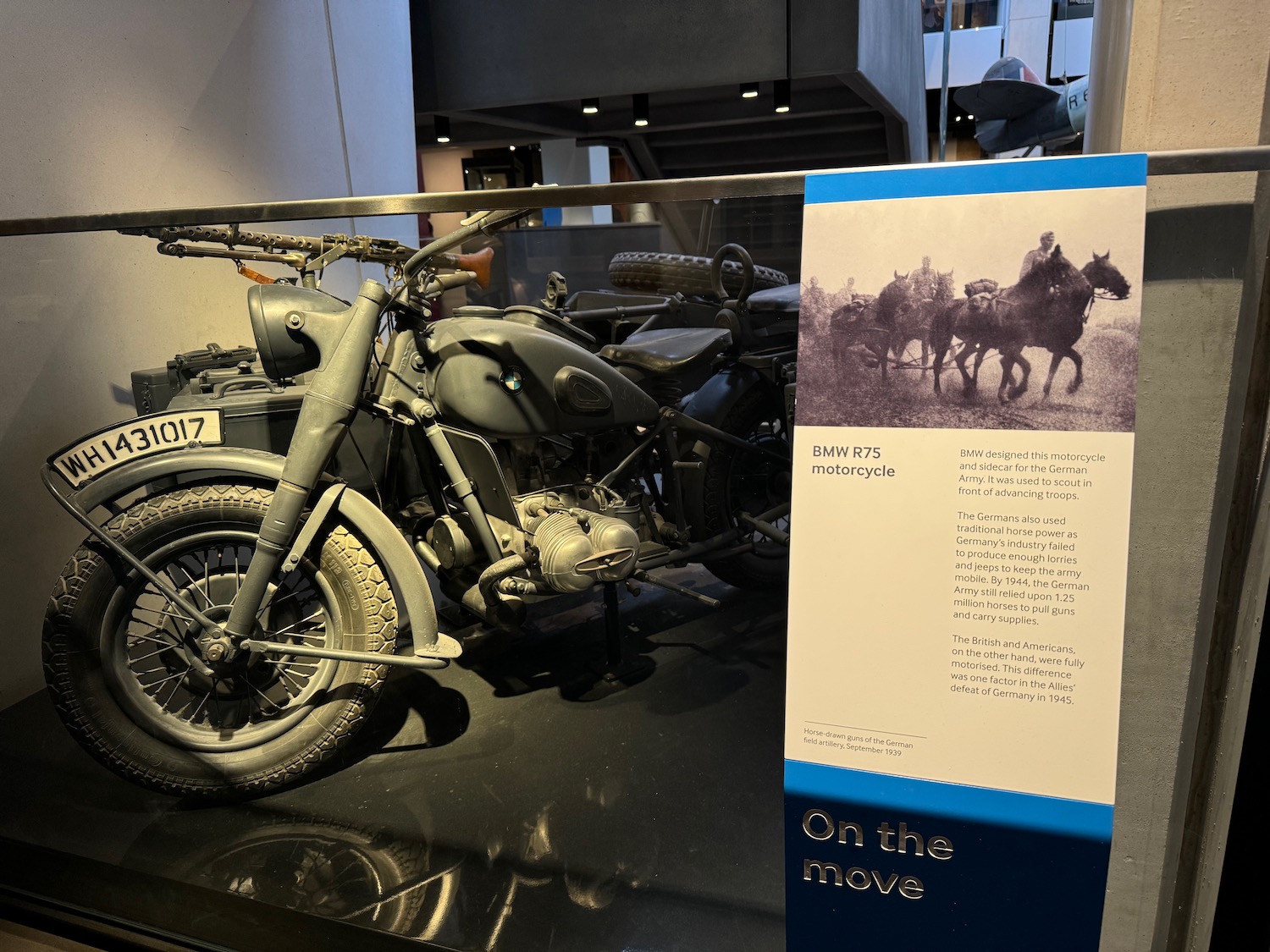 a motorcycle on display in a building