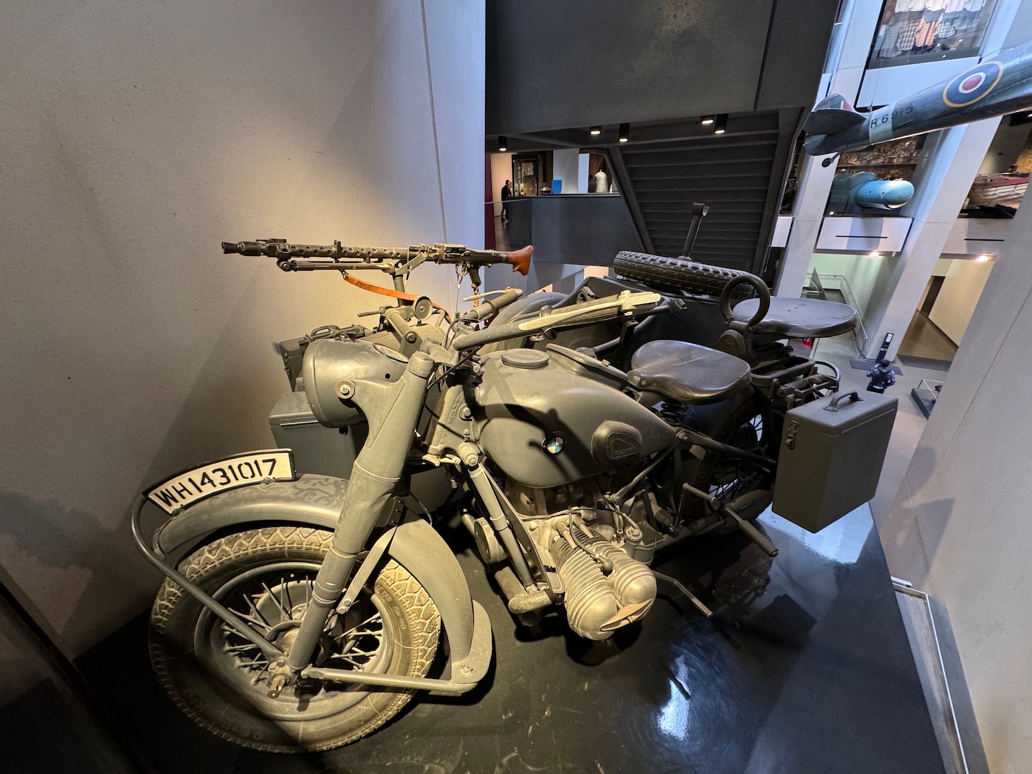 a motorcycle in a room