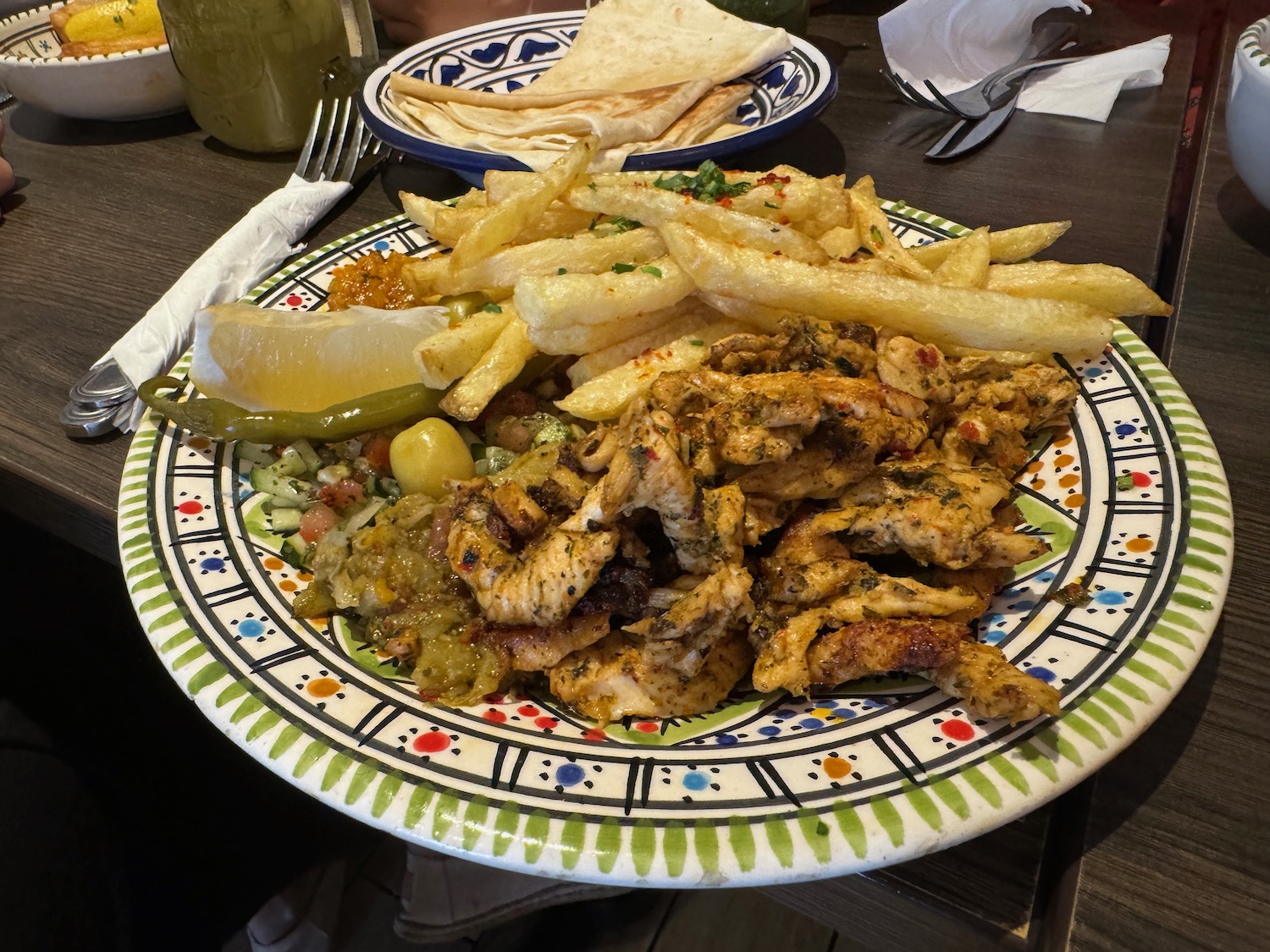 a plate of food on a table