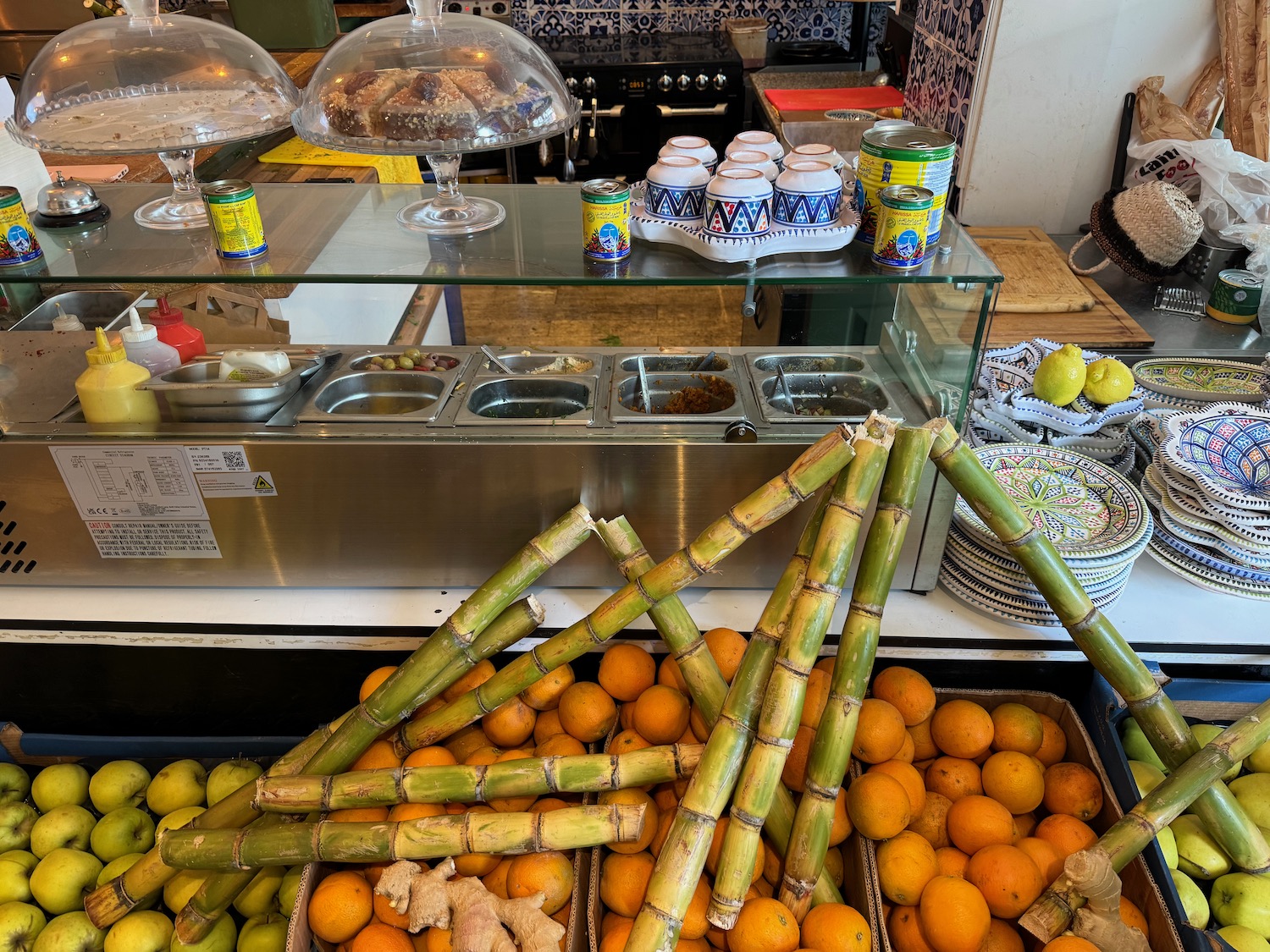 a display of food in a store