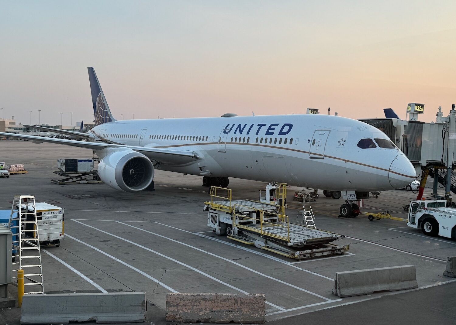 a plane parked at an airport