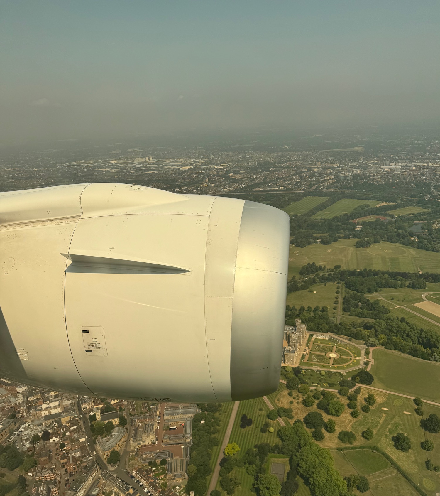 an airplane wing with a large engine