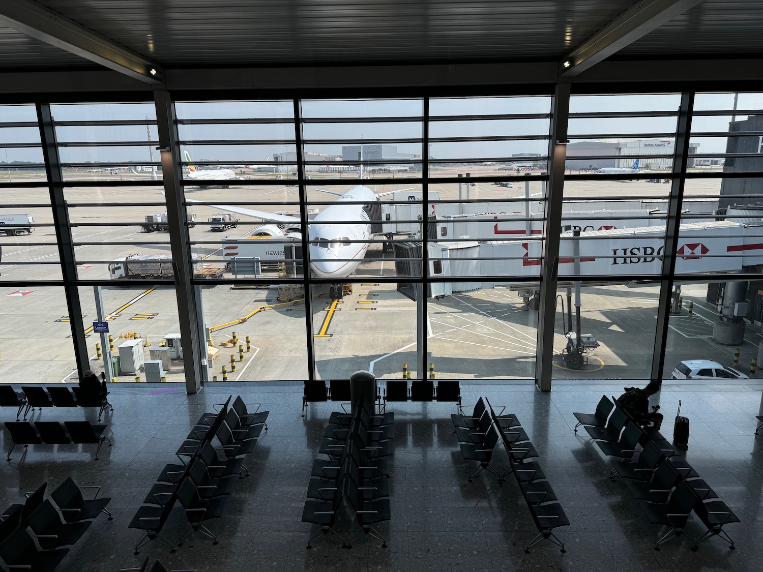 an airport with a large window