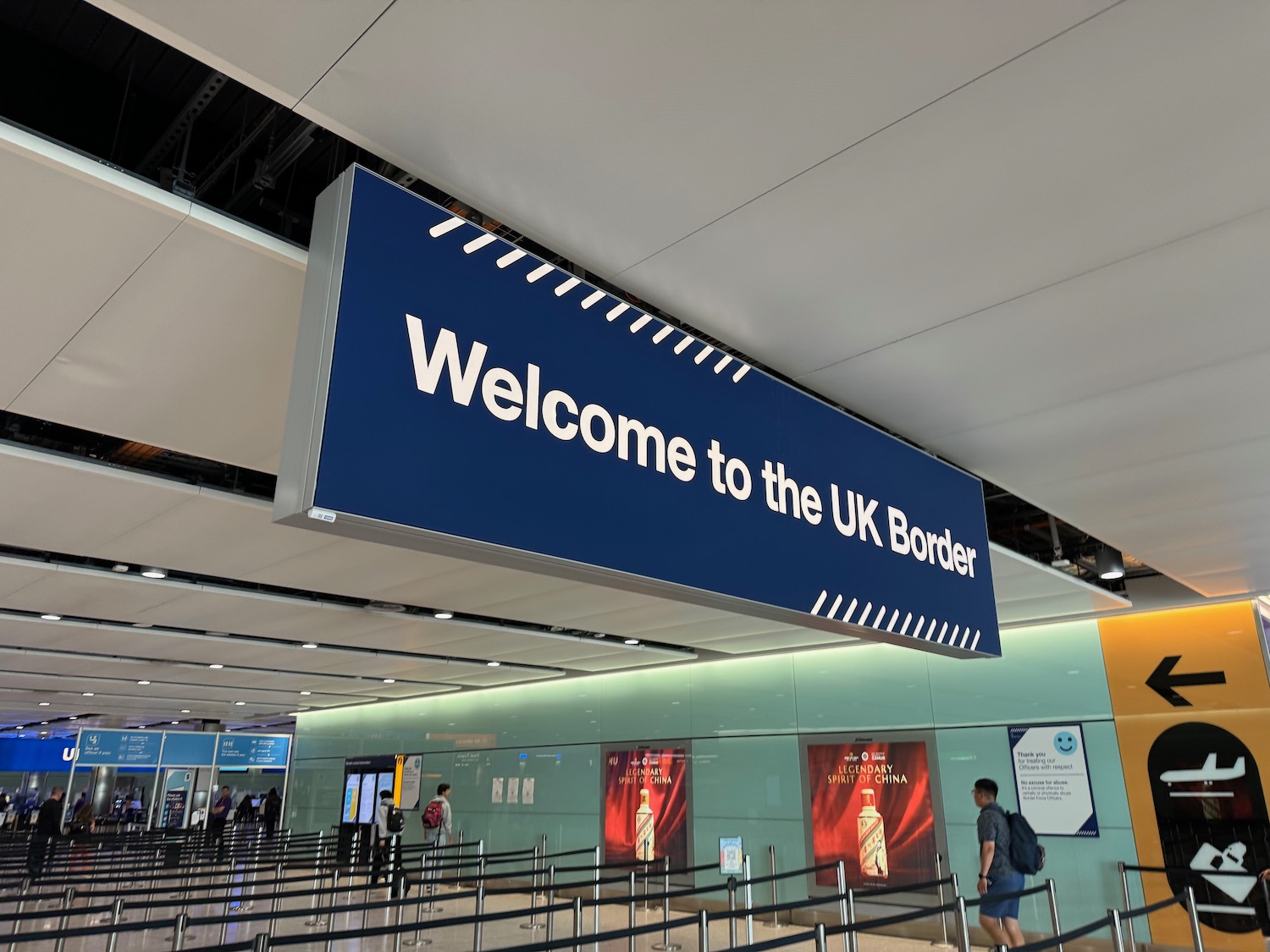 a sign in an airport