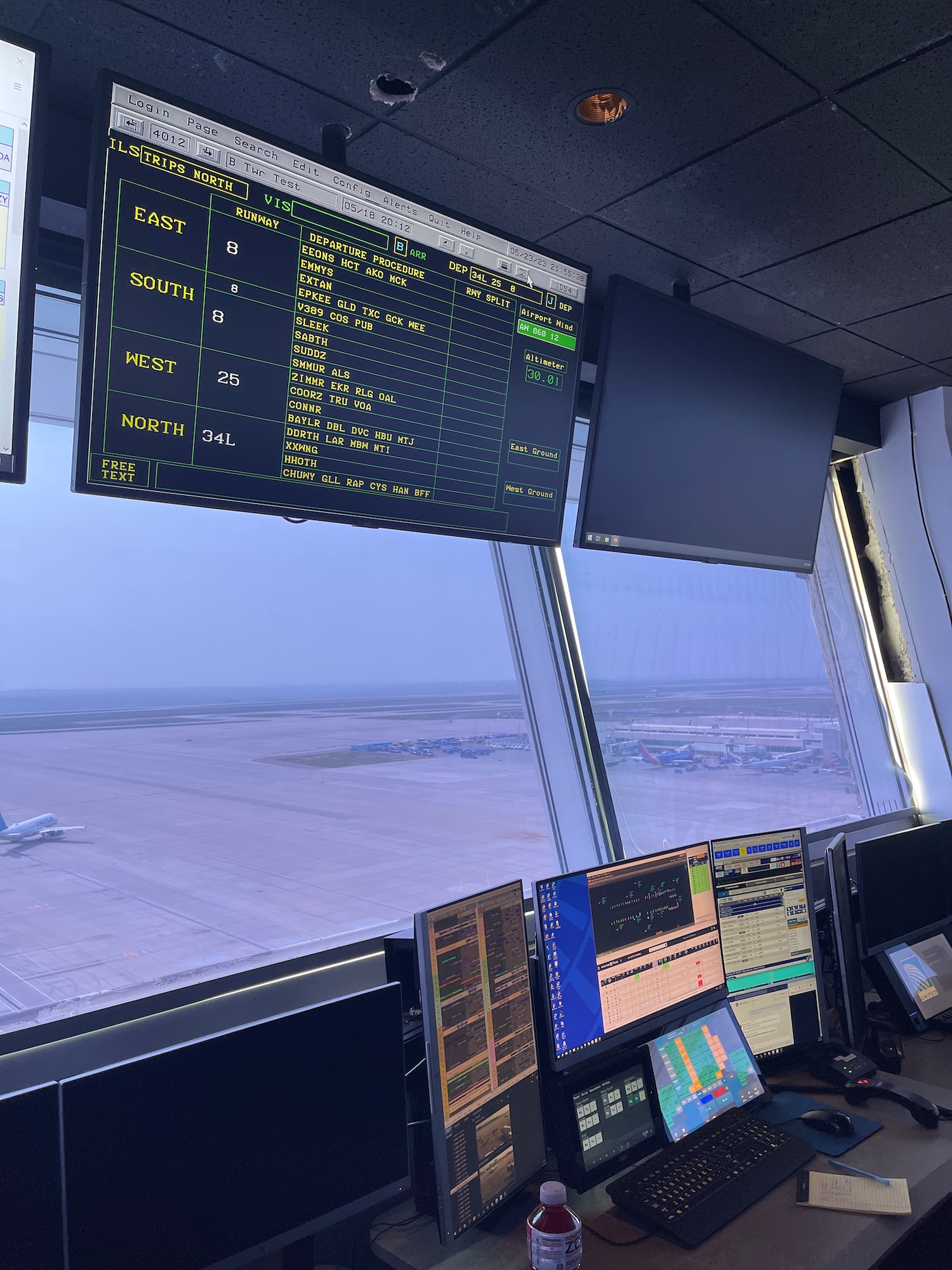 a screens in a control room