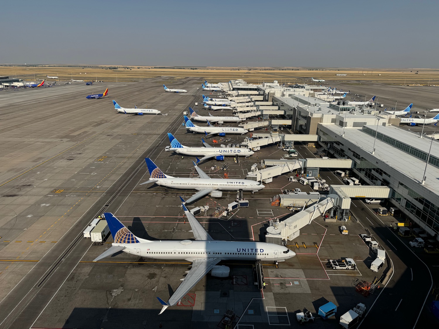 airplanes parked at an airport