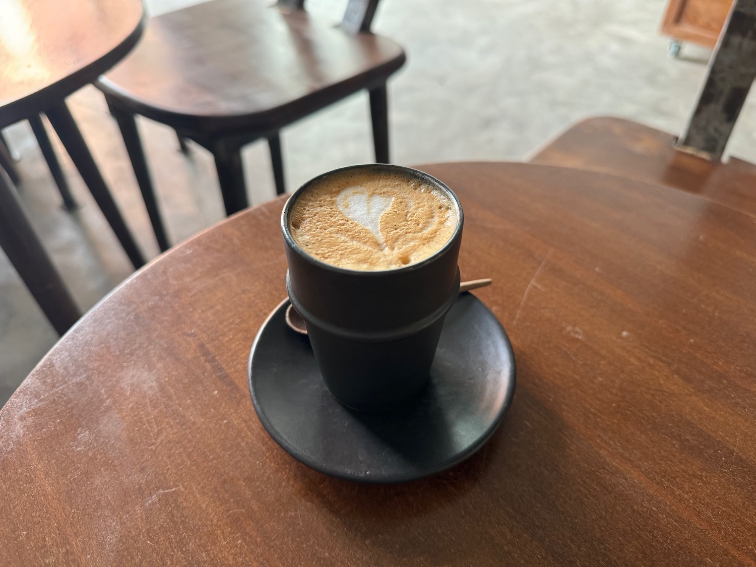 a cup of coffee on a table