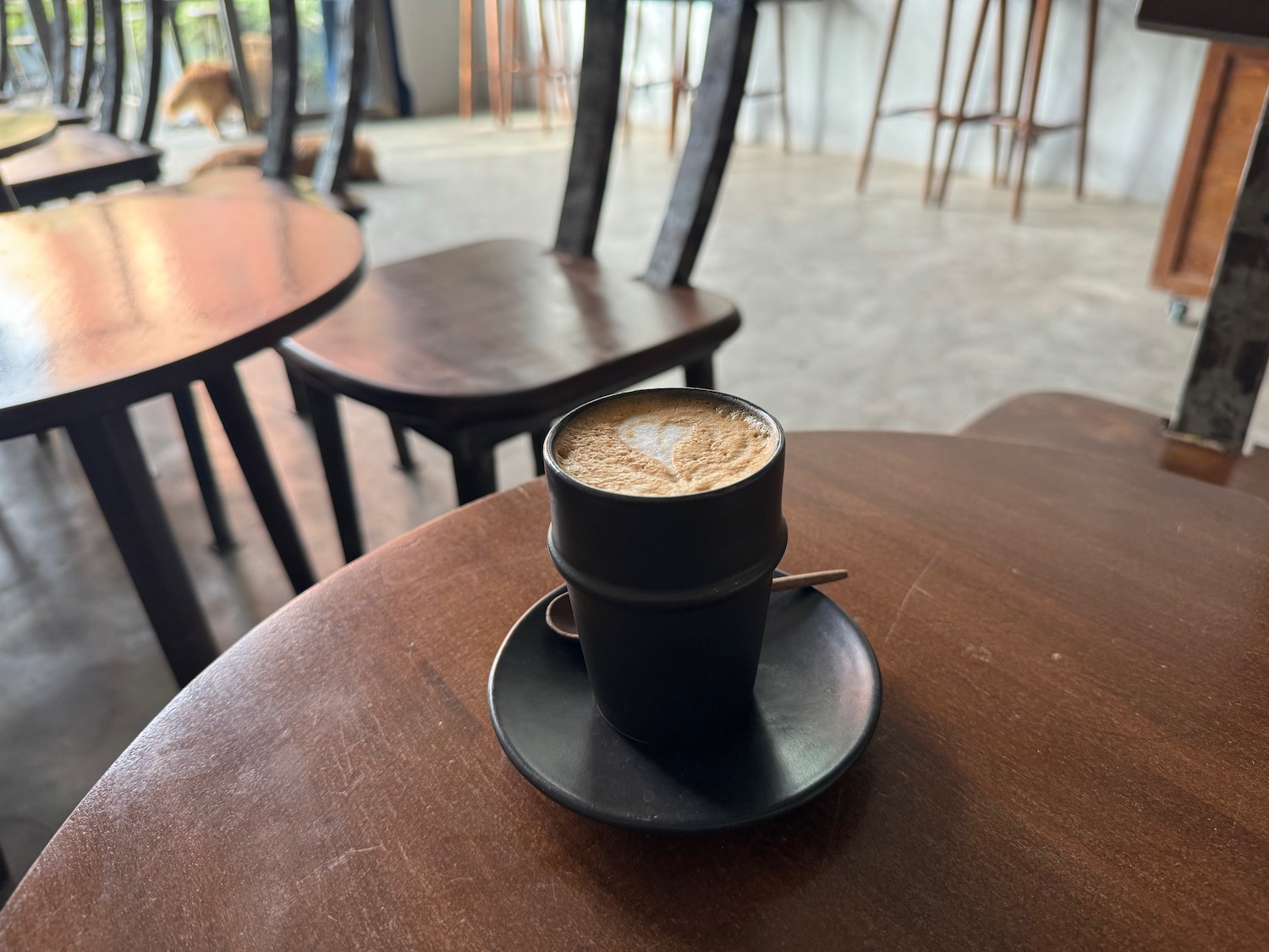 a cup of coffee on a table
