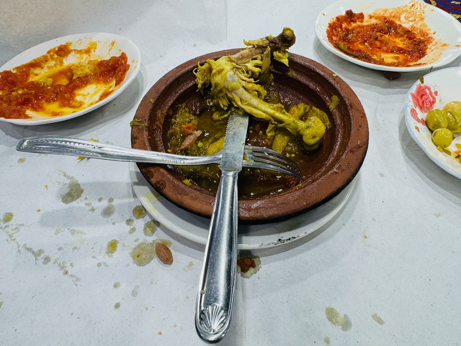 a plate with food on it