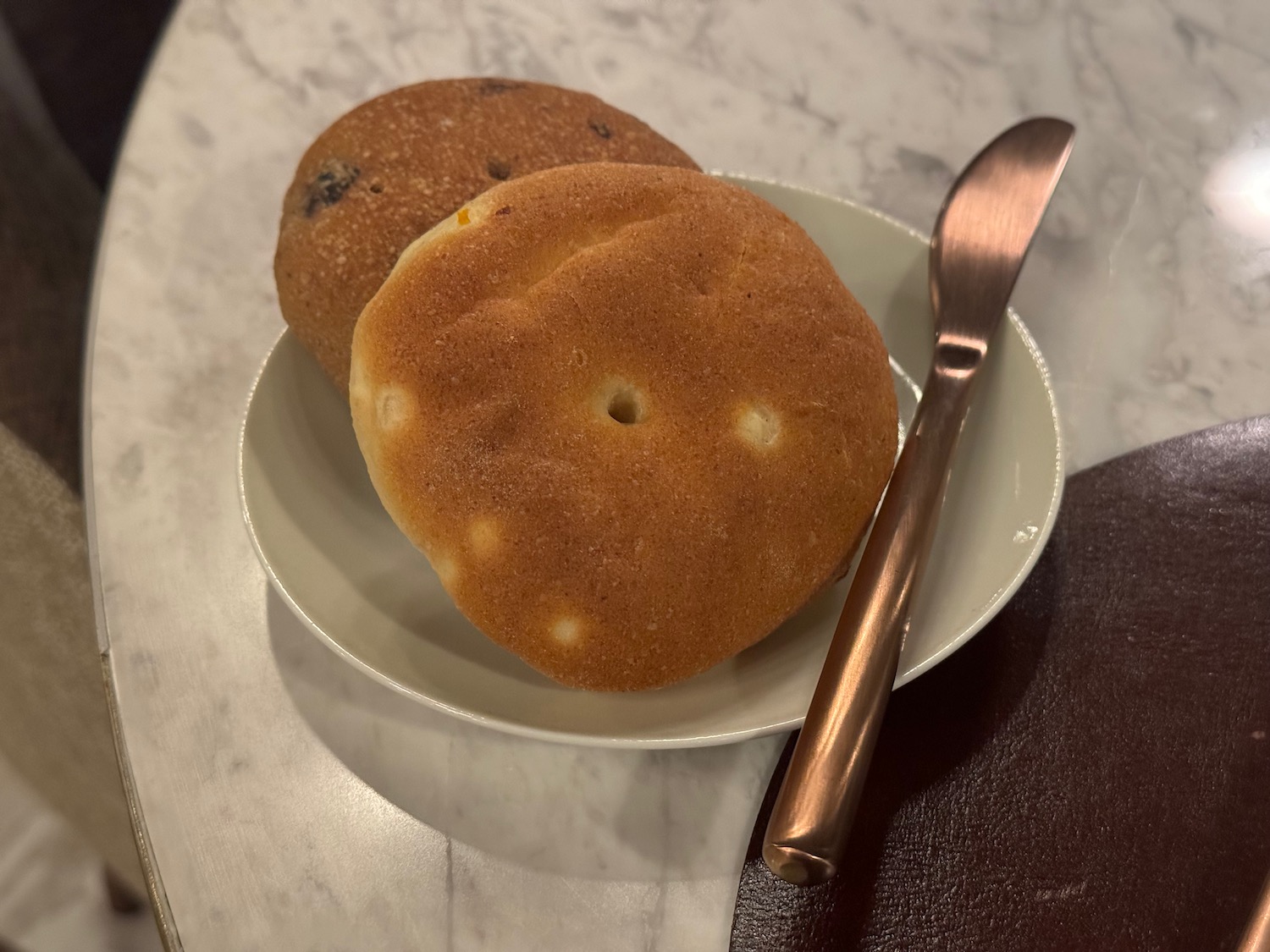a plate of food with a knife