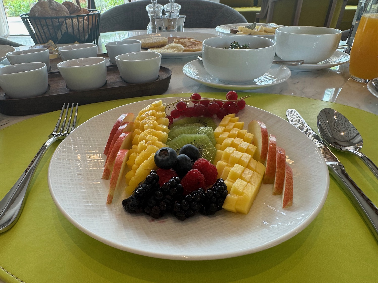 a plate of fruit on a table