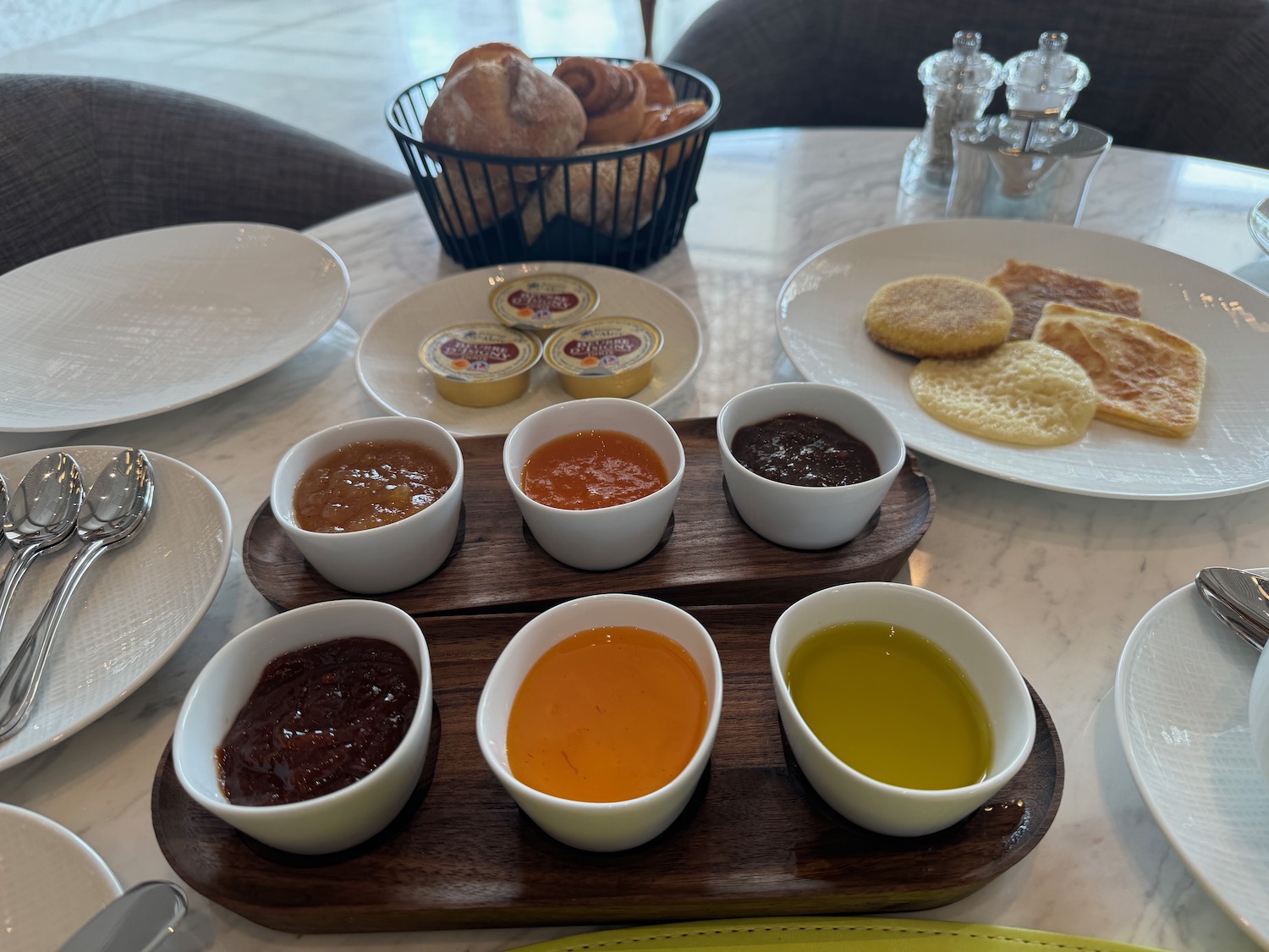a table with food on it