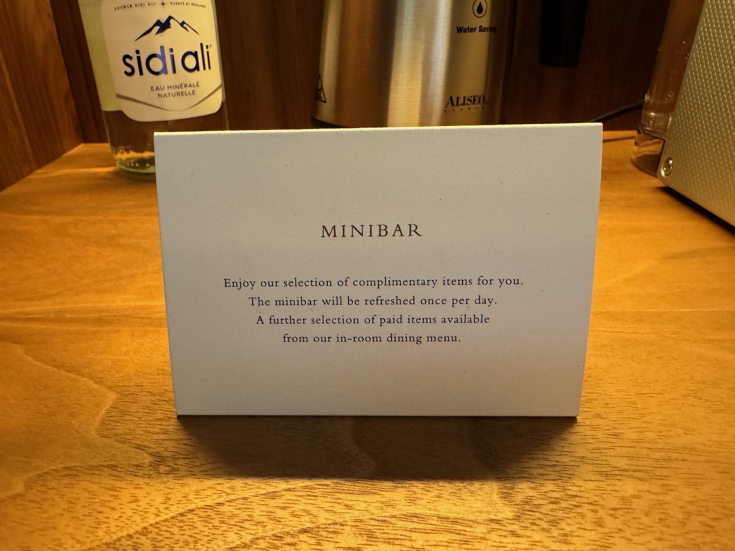 a white card on a table