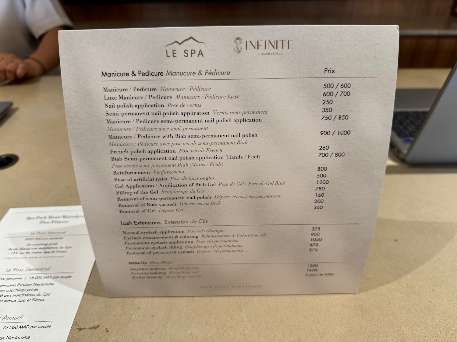 a paper with a price list