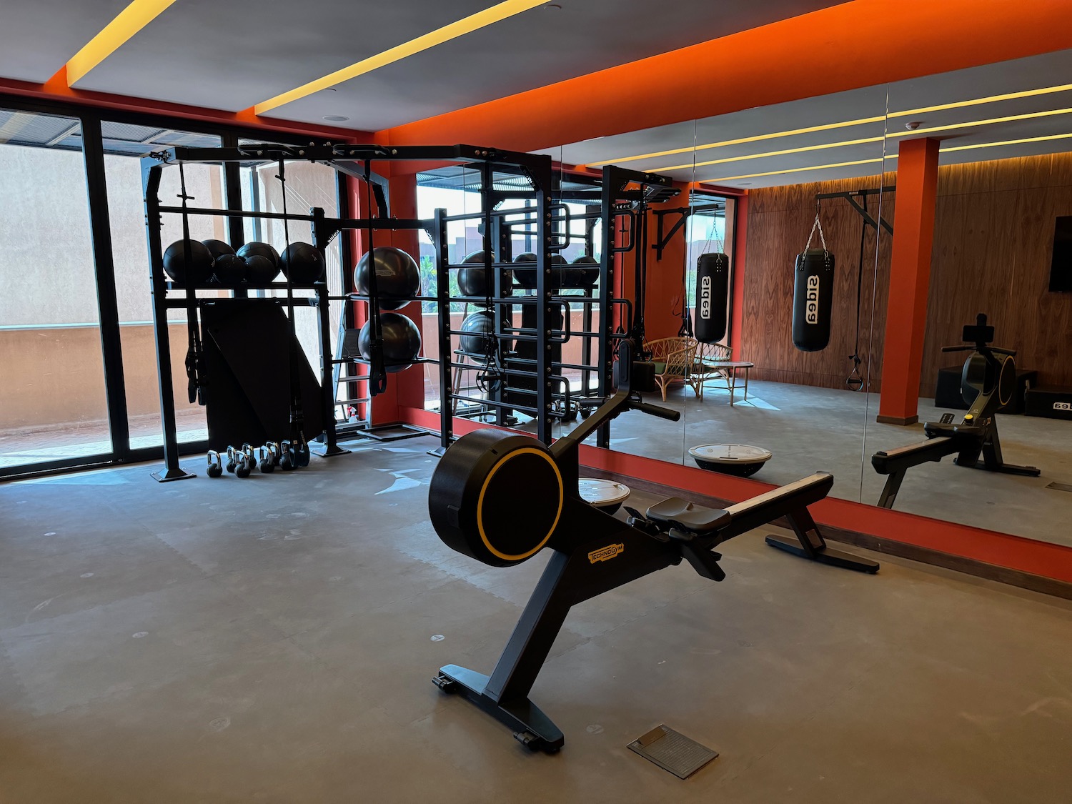 a gym with exercise equipment