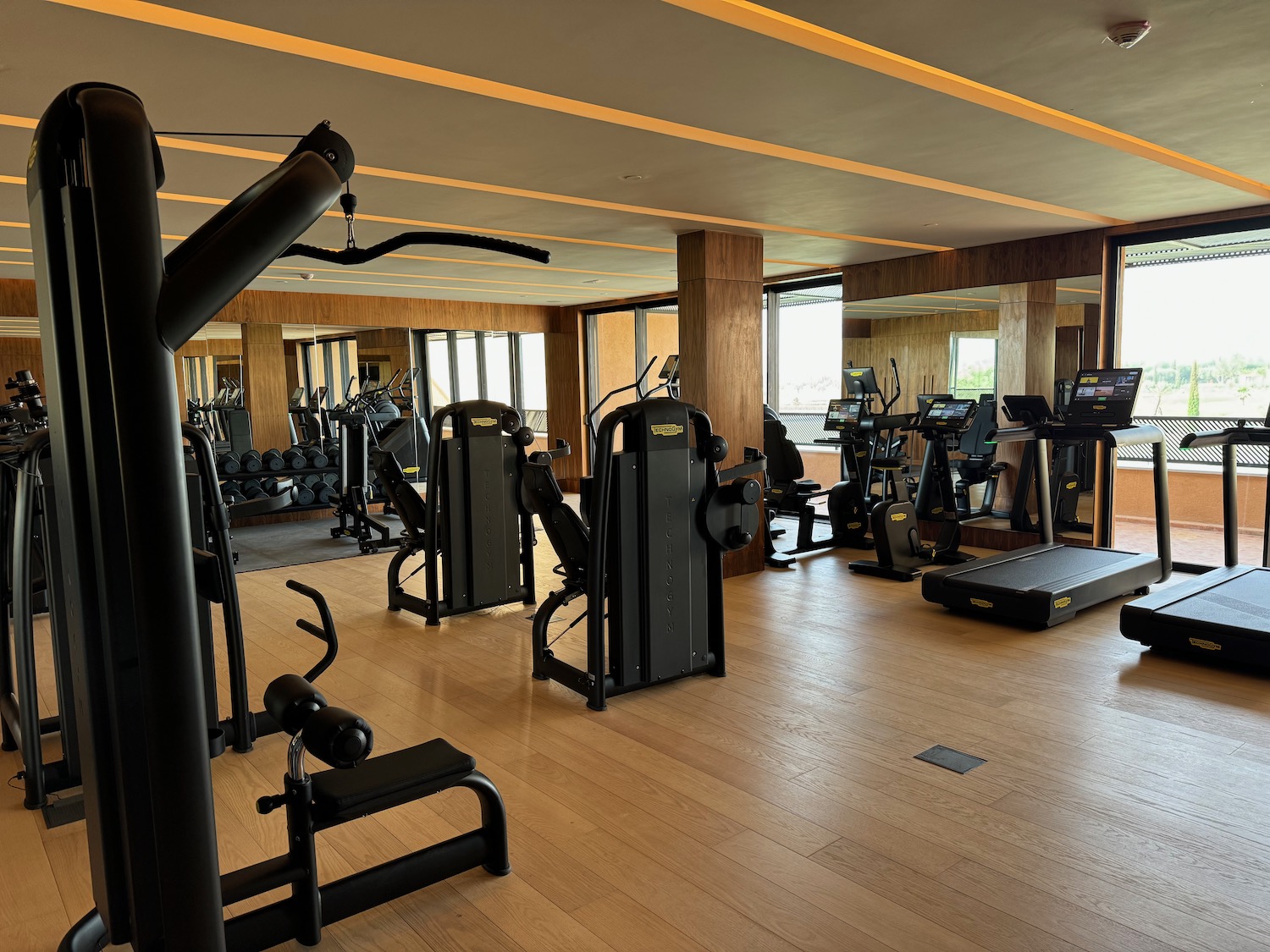 a gym with exercise equipment