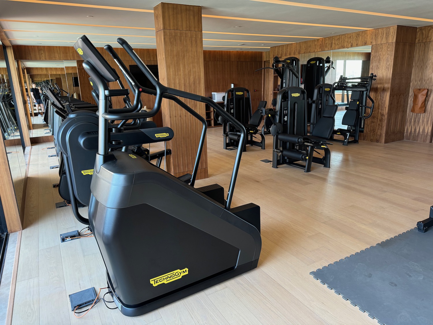 a room with exercise machines