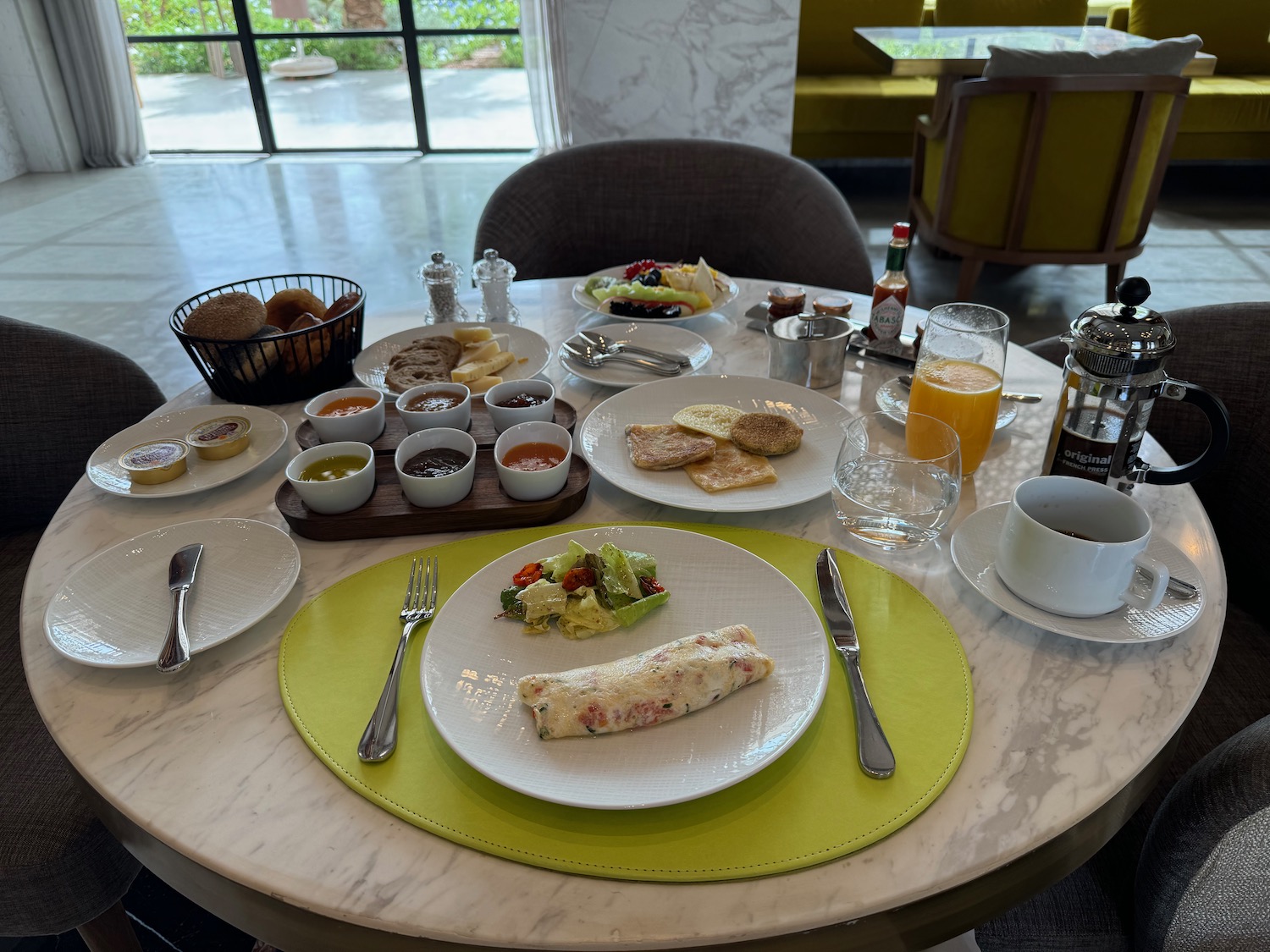 a table with food on it