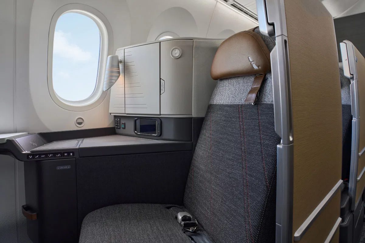 a seat in a plane